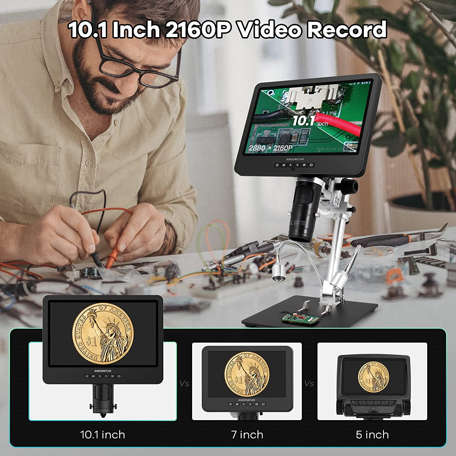 Andonstar AD246S-M Lötmikroskop 3 Objektive LCD HDMI