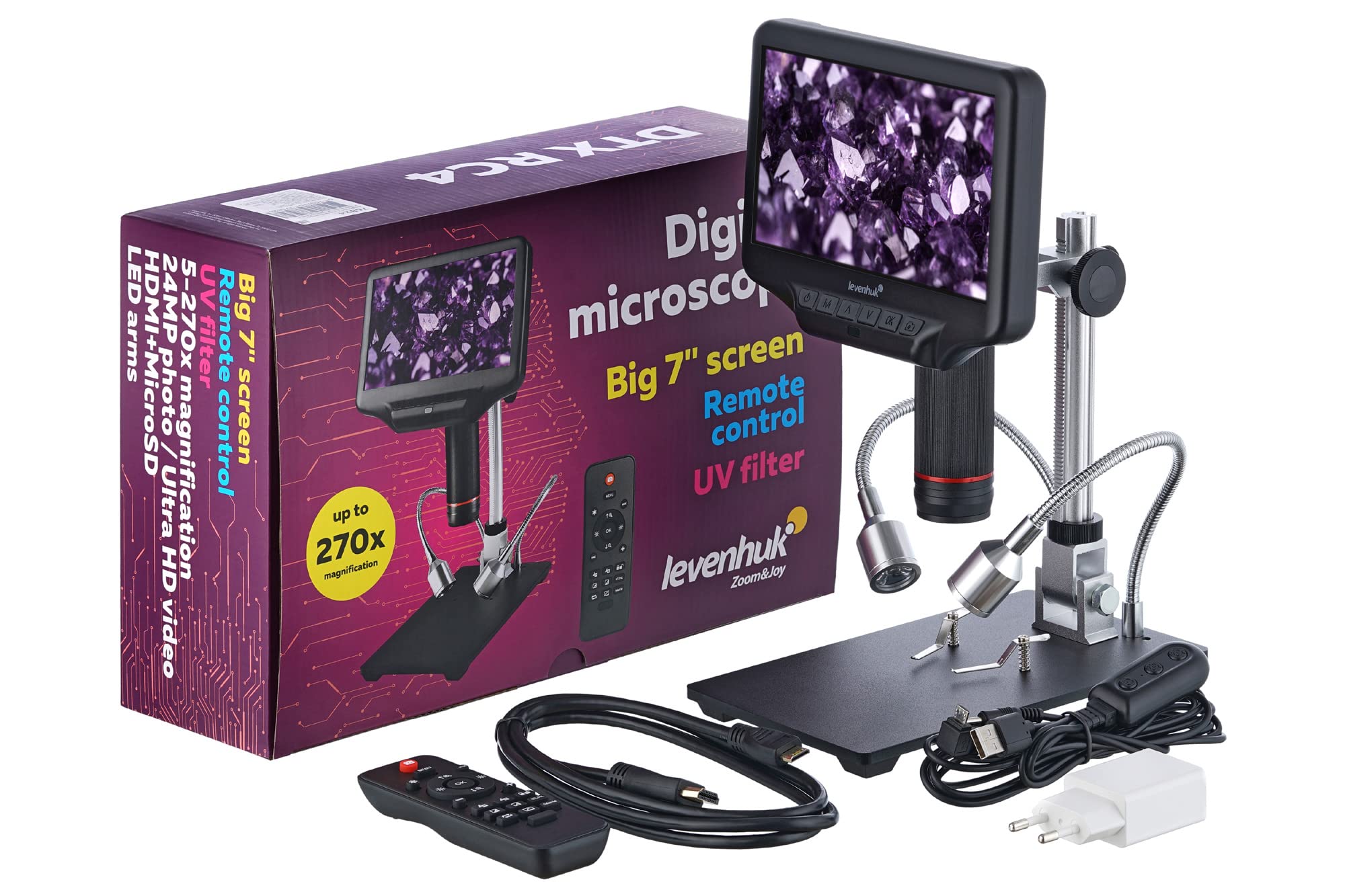 Levenhuk DTX RC4 Digitalmikroskop 5x-270x 7-Zoll-LCD