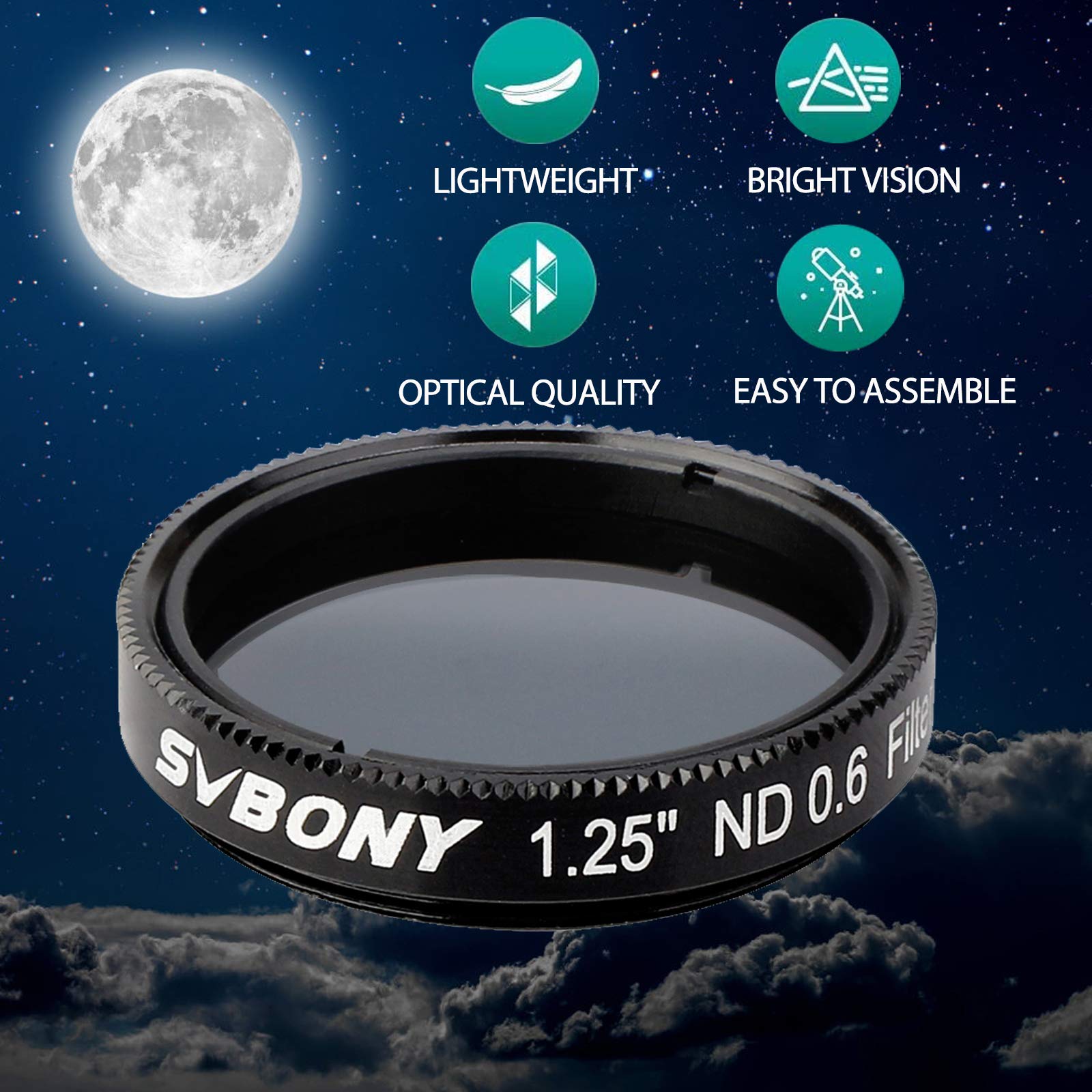 SVBONY SV139 Mondfilter ND4 1,25 Zoll 25% Transmission