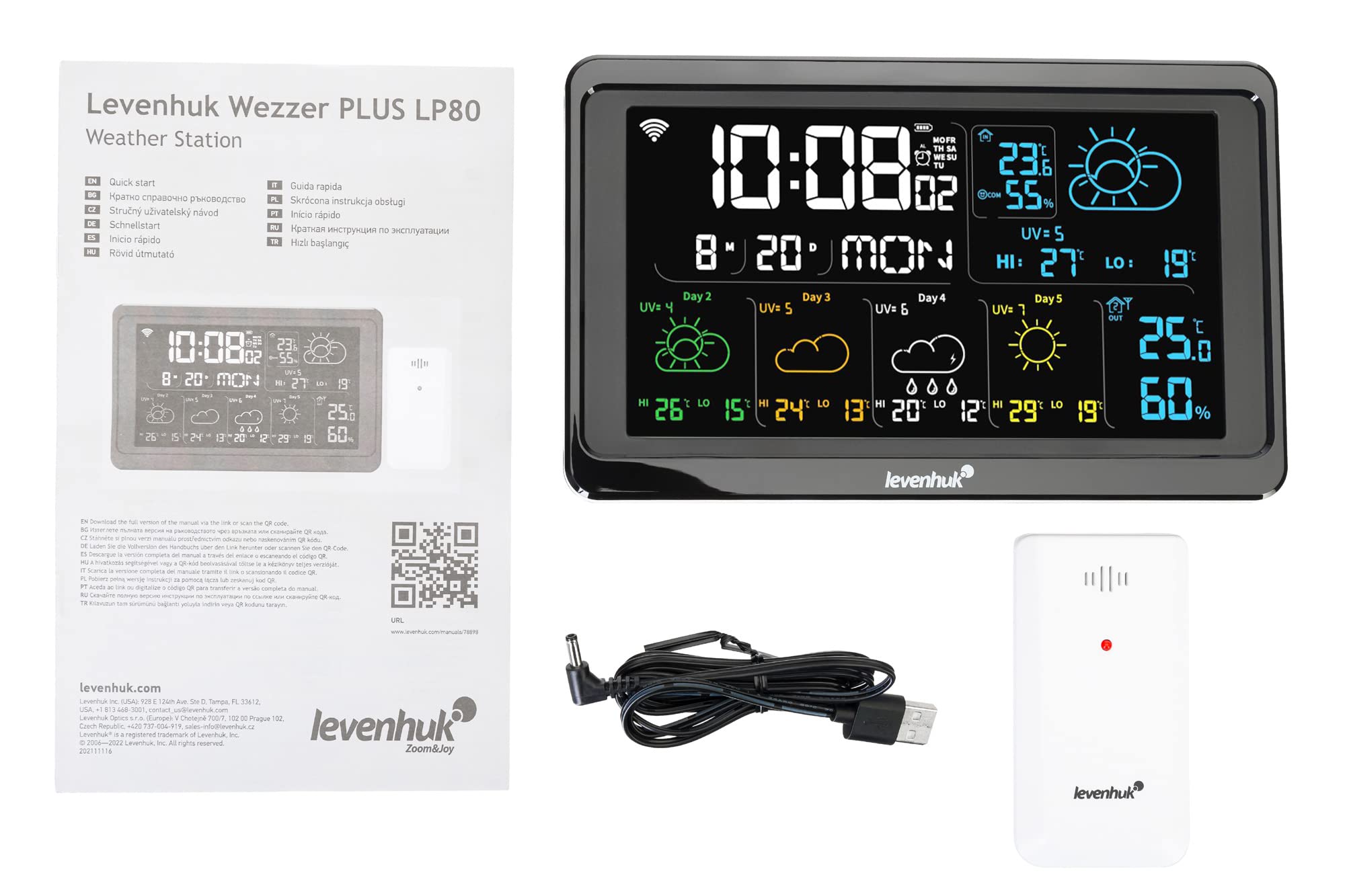 Levenhuk Wezzer PLUS LP80 Wetterstation WLAN 8-Zoll Display