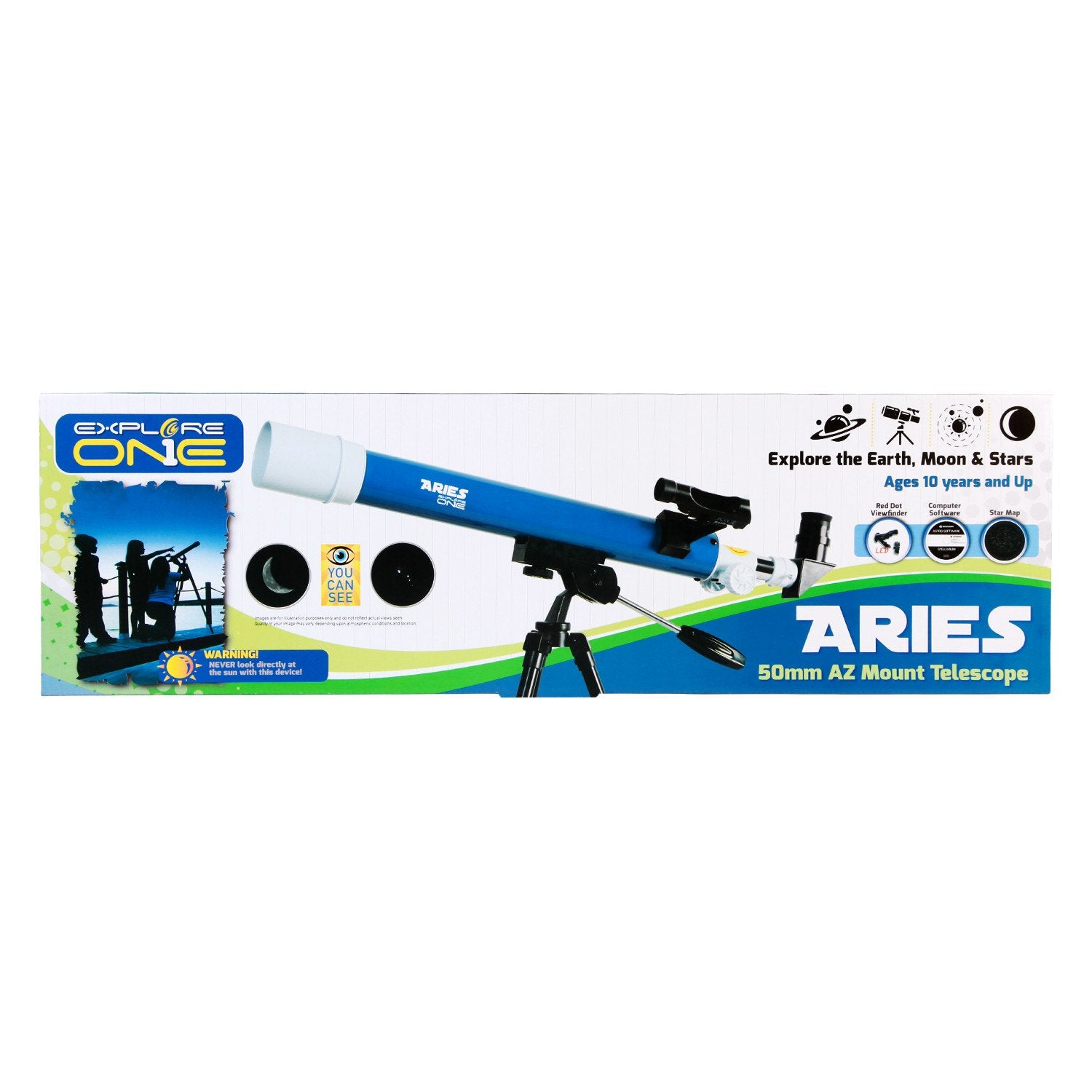 Explore One Aries Refraktor 50/600 Einsteigerteleskop Kinder