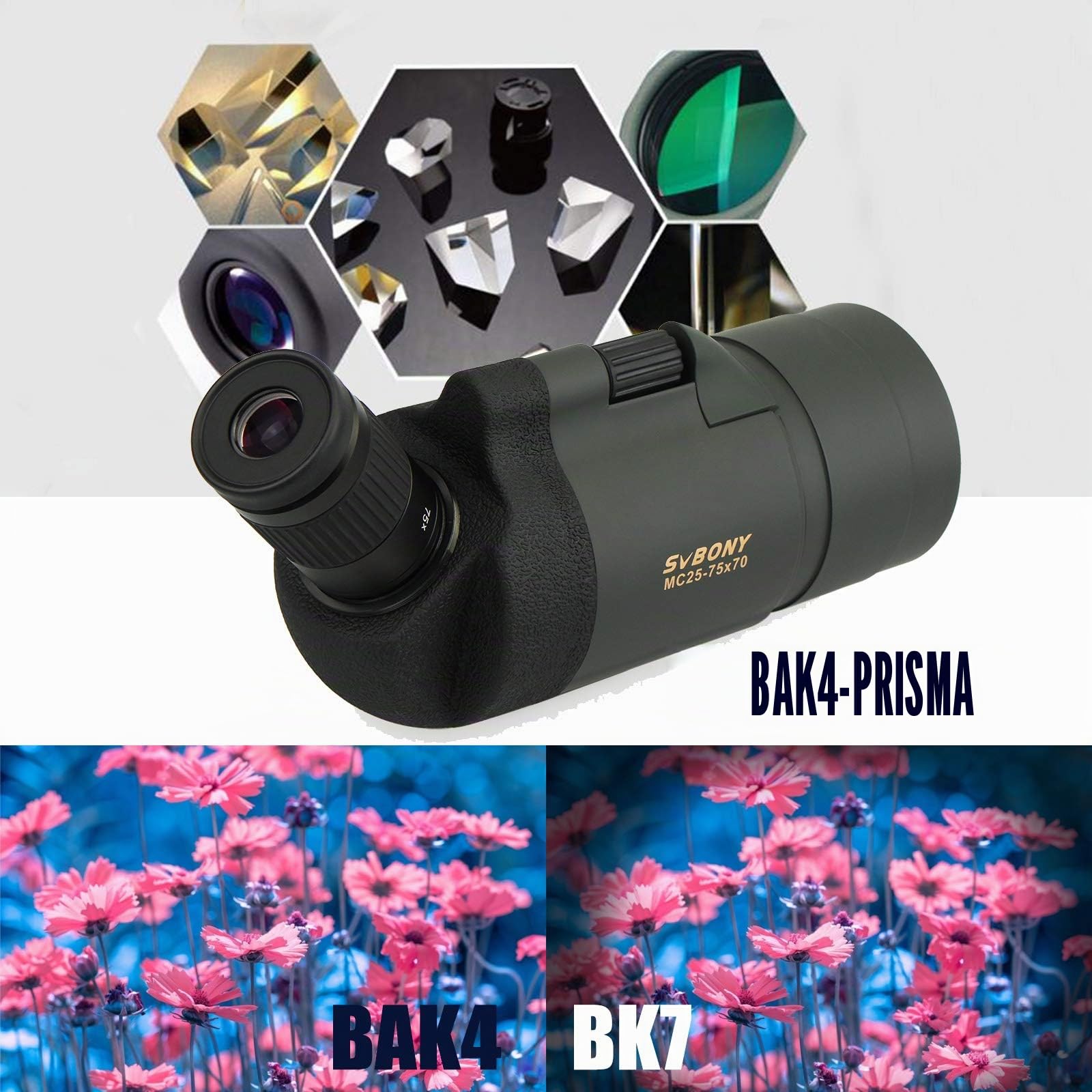 SVBONY SV41 Mak Spektiv 25-75x70 Zoom Wasserdicht mit Stativ