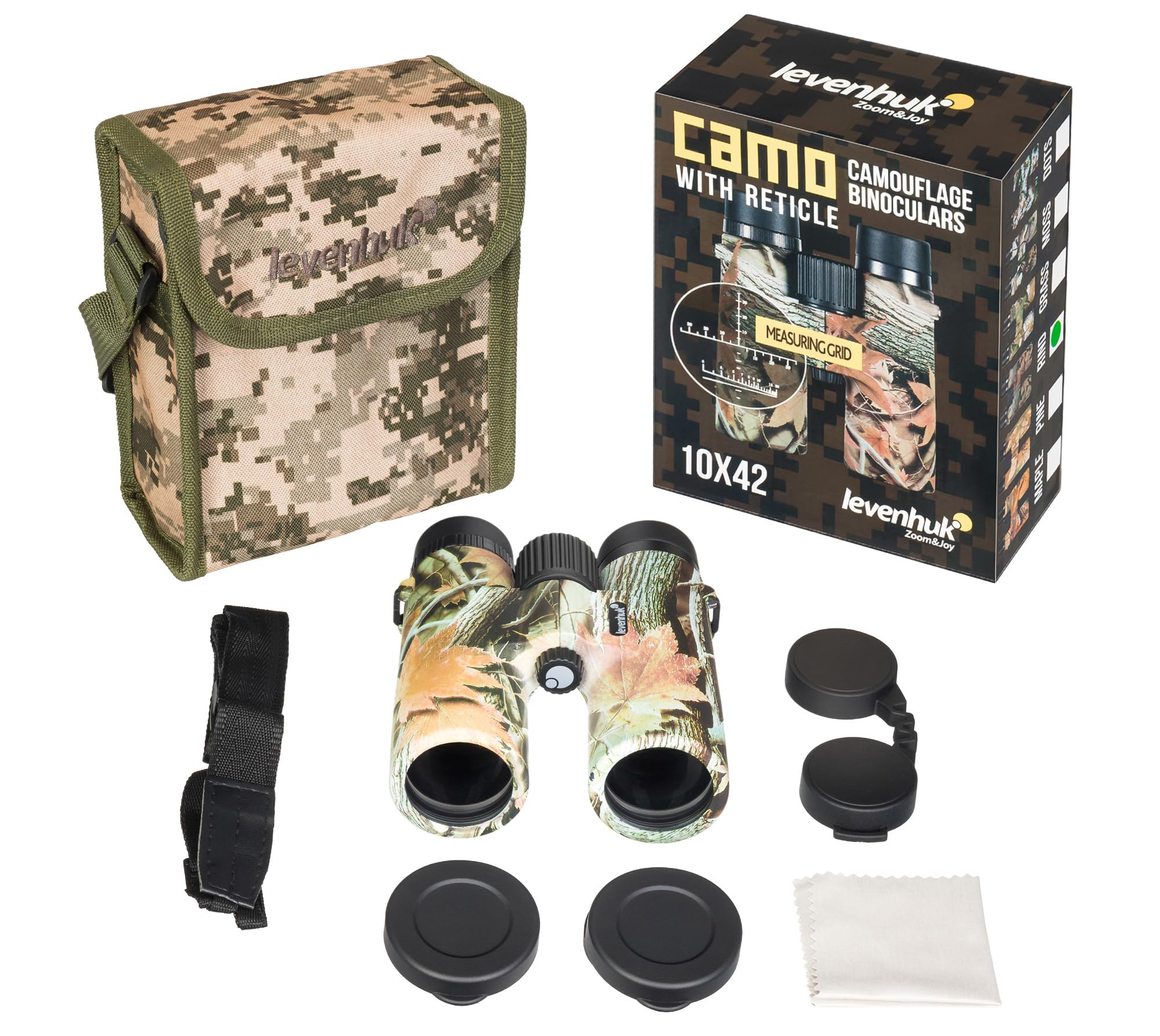 Levenhuk Camo Rind 10x42 Fernglas Tarn Entfernungsmesser