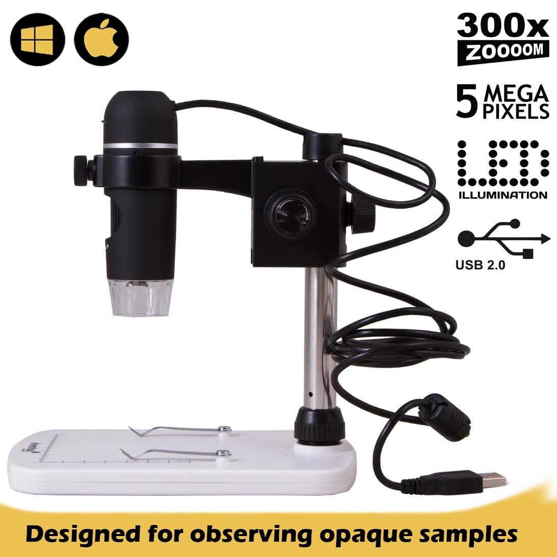 Levenhuk DTX 90 Digitalmikroskop 10-300x 5MP LED Stativ