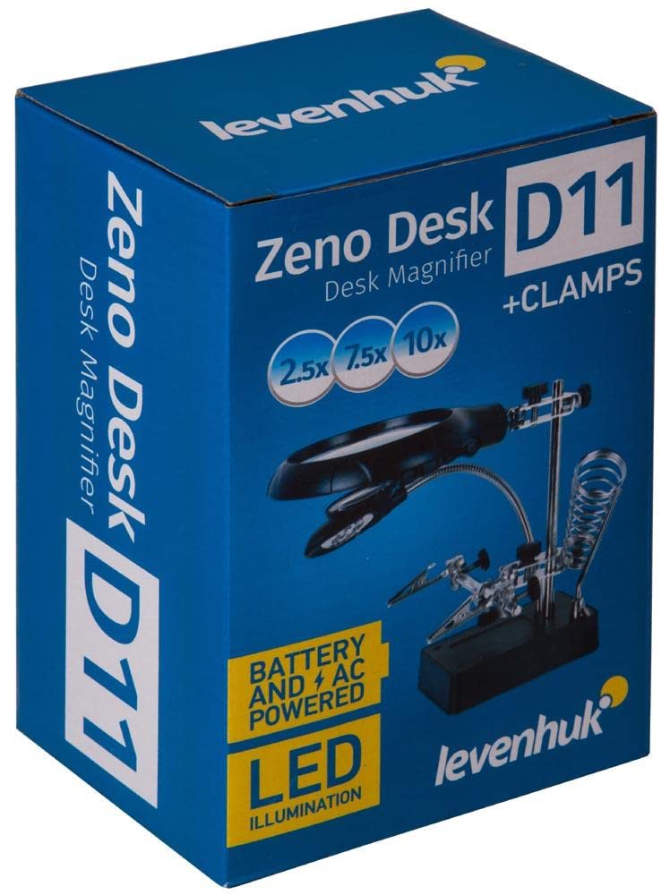 Levenhuk Zeno Desk D11 Tischlupe LED 2,5-10x dritte Hand