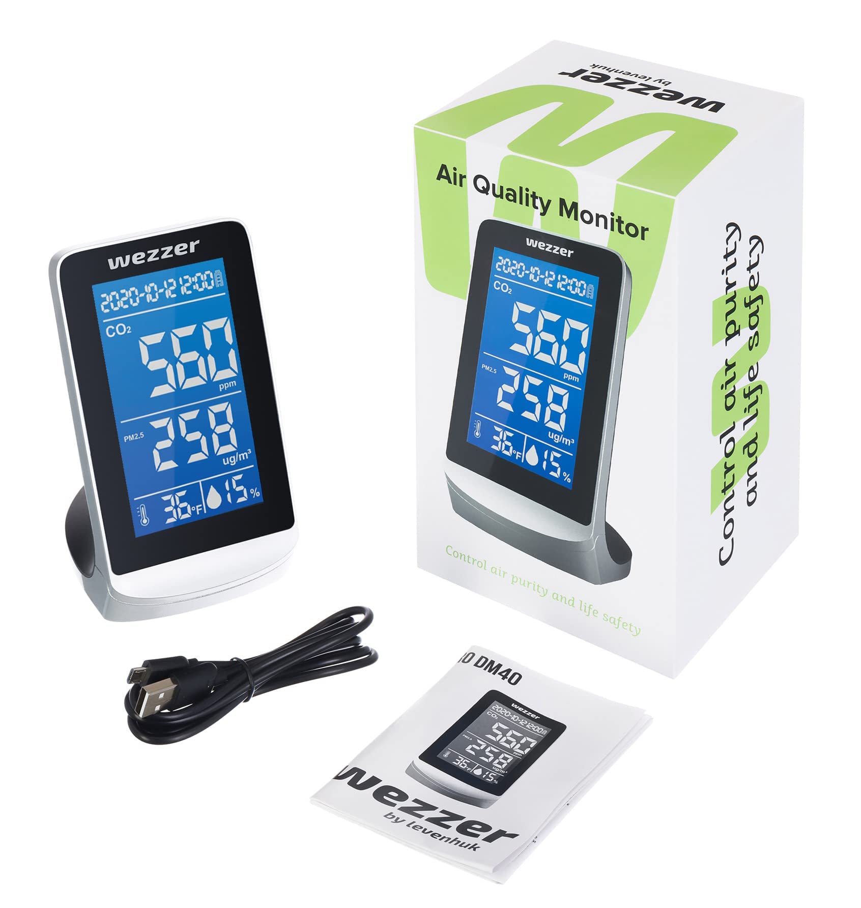 Levenhuk Wezzer Air PRO DM40 Luftqualitätsmonitor CO2 Partikel