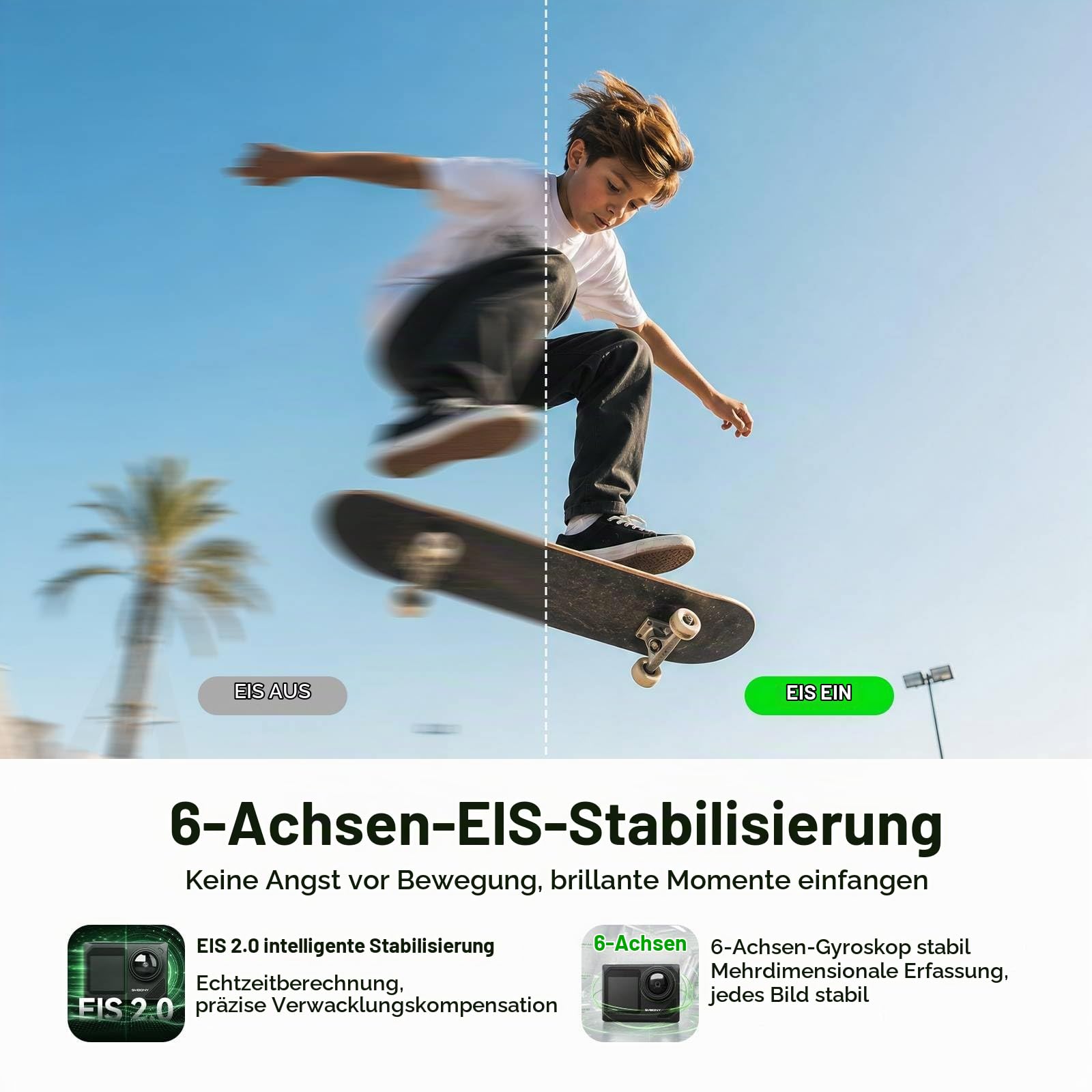 SVBONY SVGo2 4K Actioncam Reisekamera Reise-Kit EIS