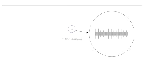 Levenhuk 1 Kalibrier-Objektträger Glas 0,01 mm fürs Mikroskop
