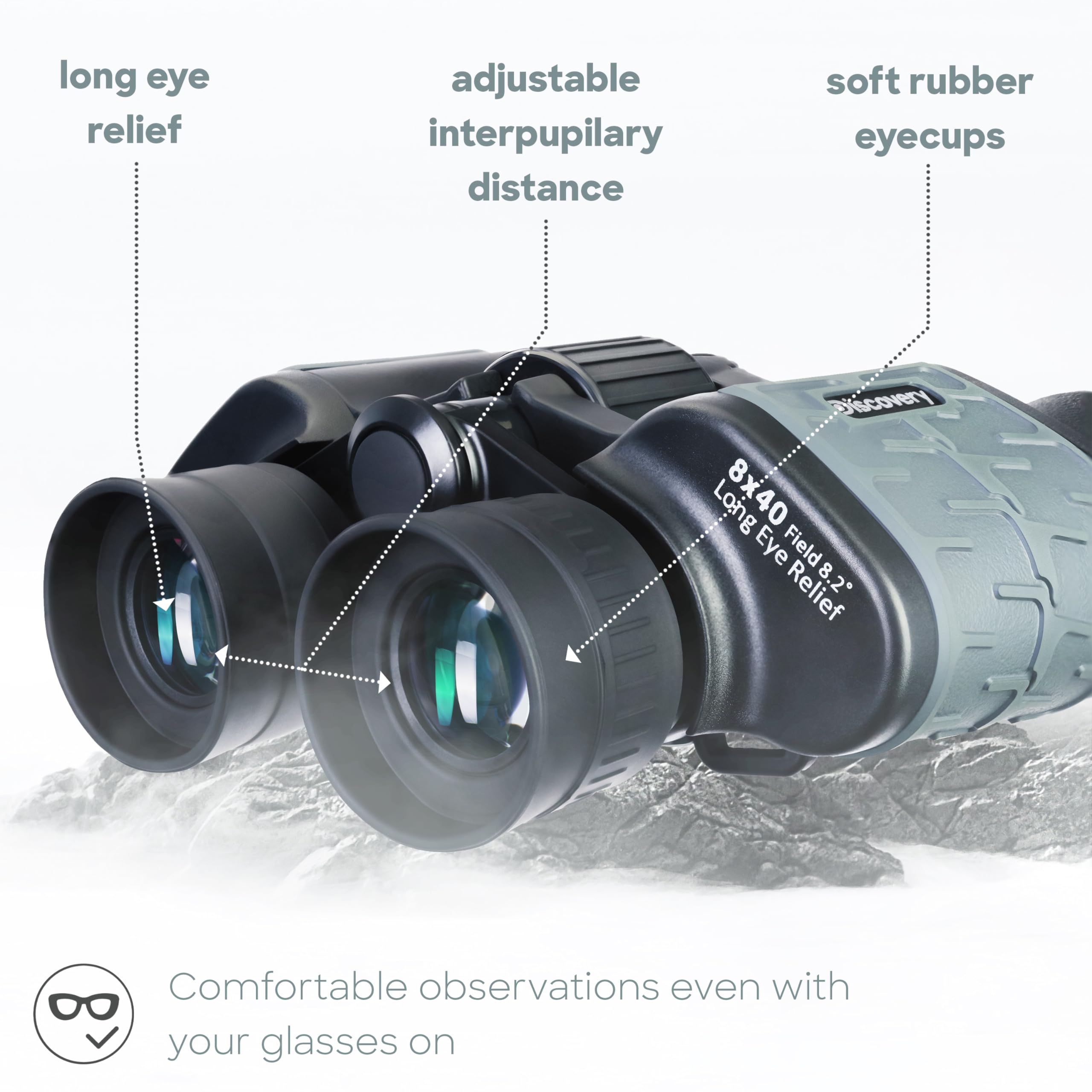 Discovery Flint 8x40 Fernglas Porro für Erwachsene