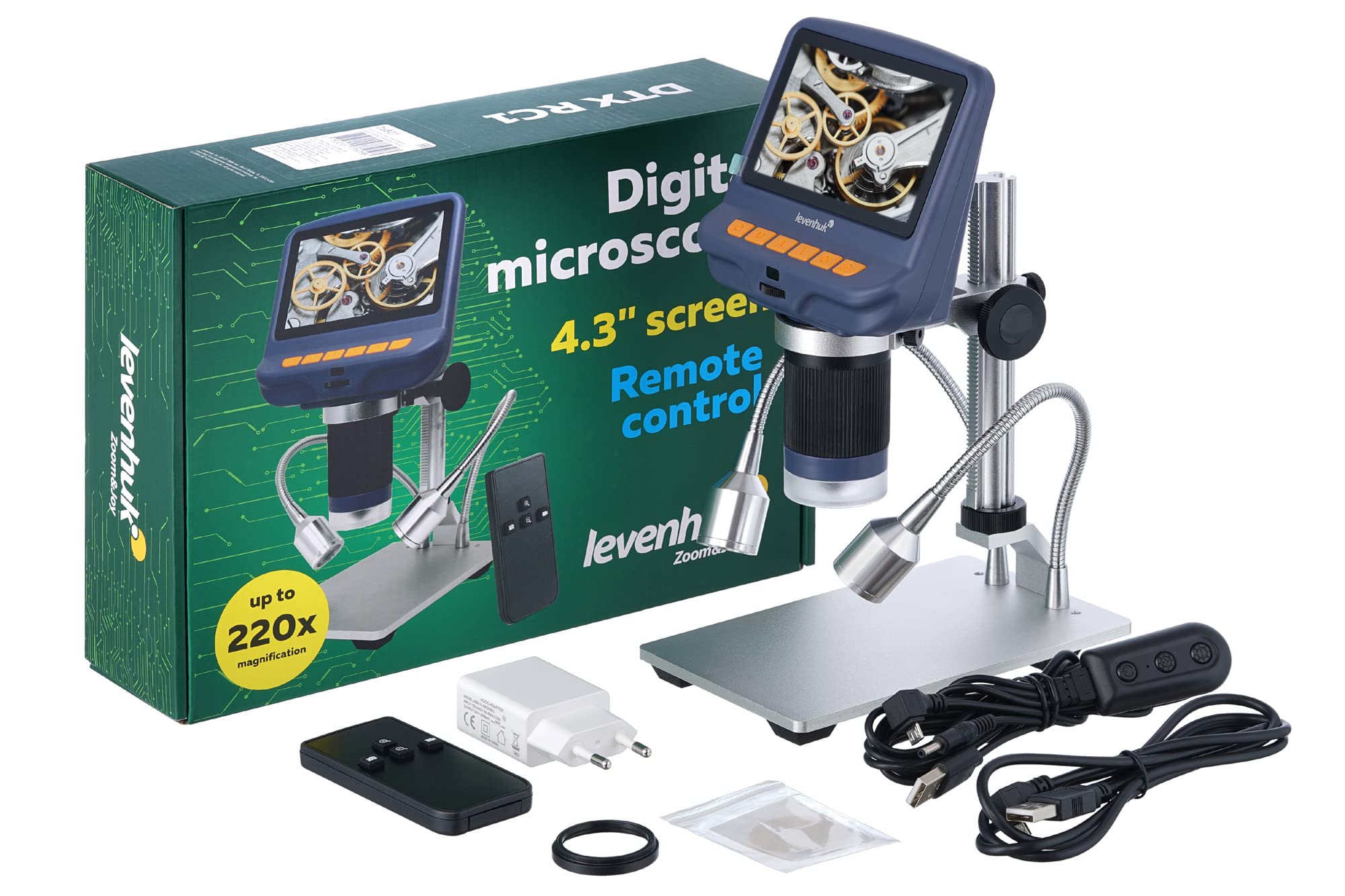 Levenhuk DTX RC1 Digitalmikroskop 3-220x 4,3" LCD