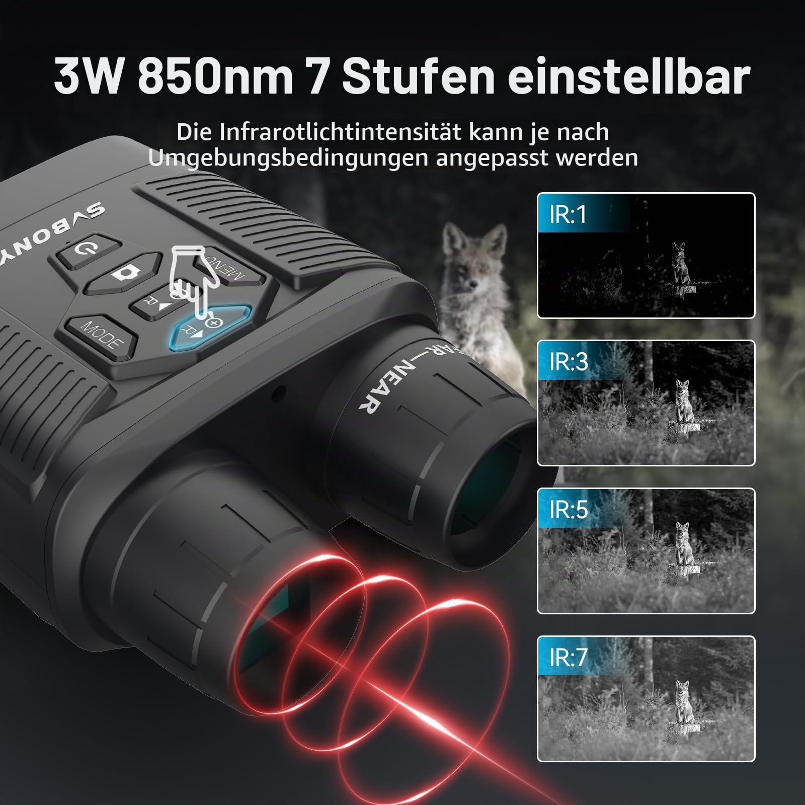 SVBONY SA206 Nachtsichtgerät 8X 300m 4K mit 32GB Karte
