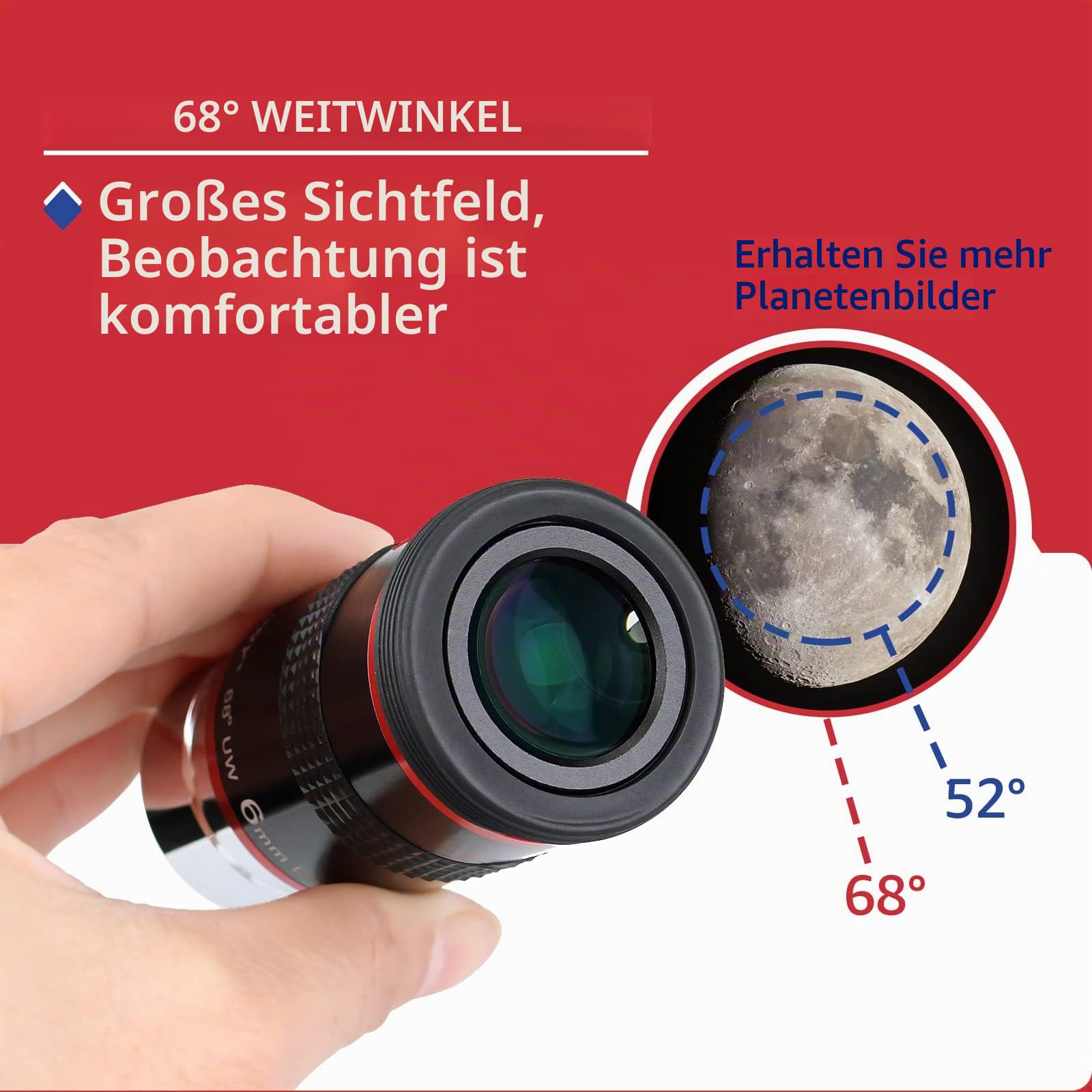 Svbony 6mm Okular 68° Weitwinkel 1,25 Zoll
