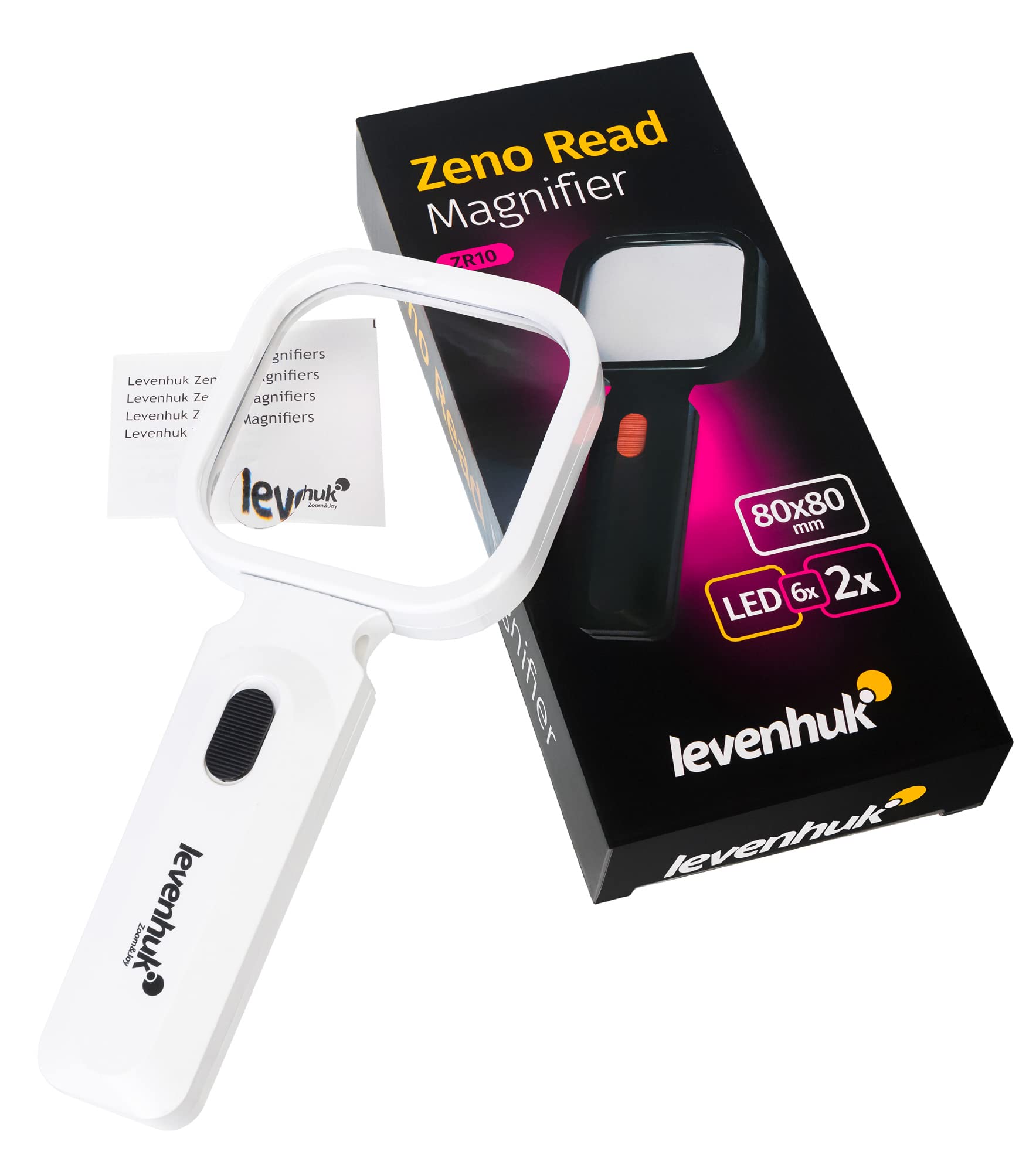 Levenhuk Zeno Read ZR10 Handlupe LED 2X 6X Weiß