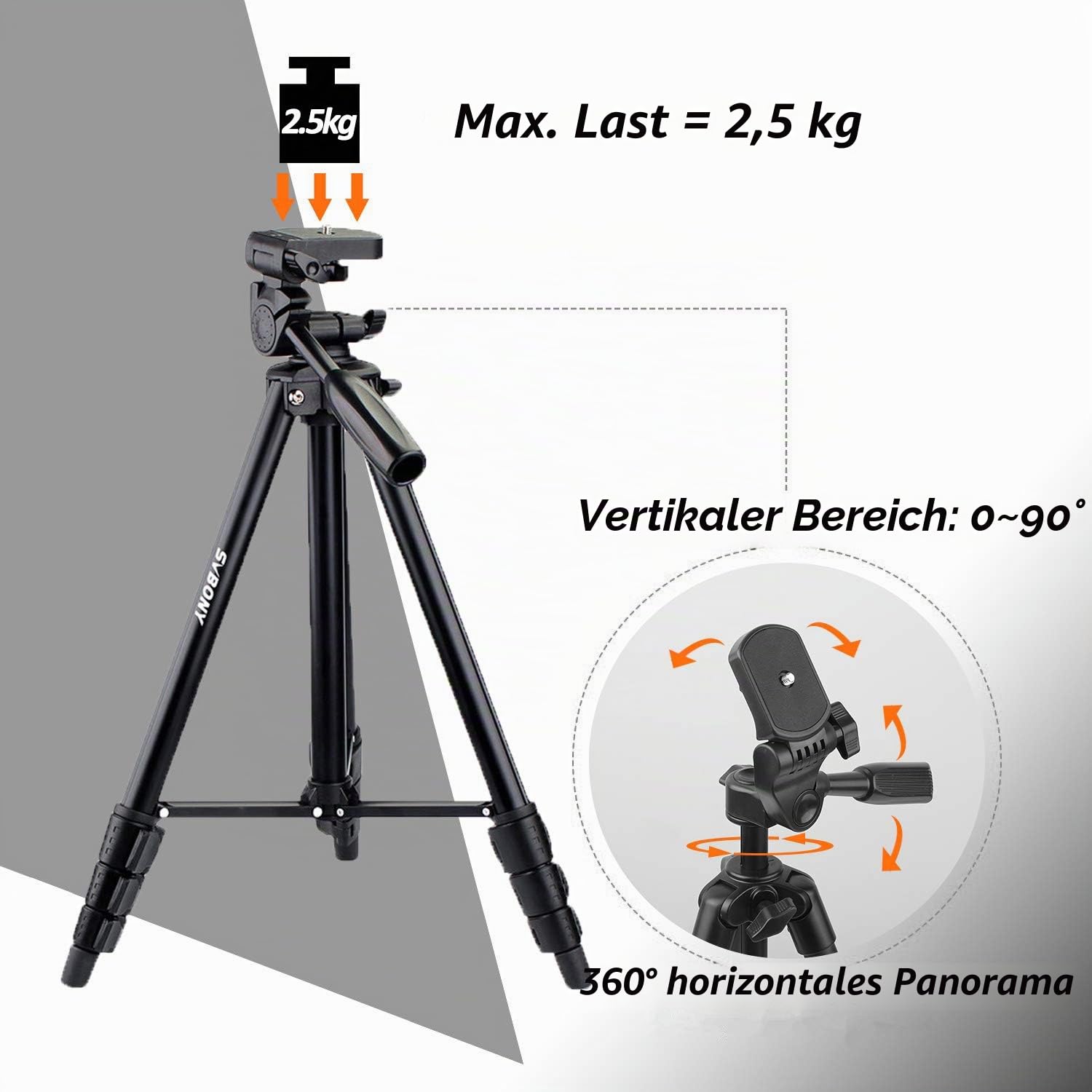 SVBONY SV101 Stativ 138cm Aluminium Kamerastativ