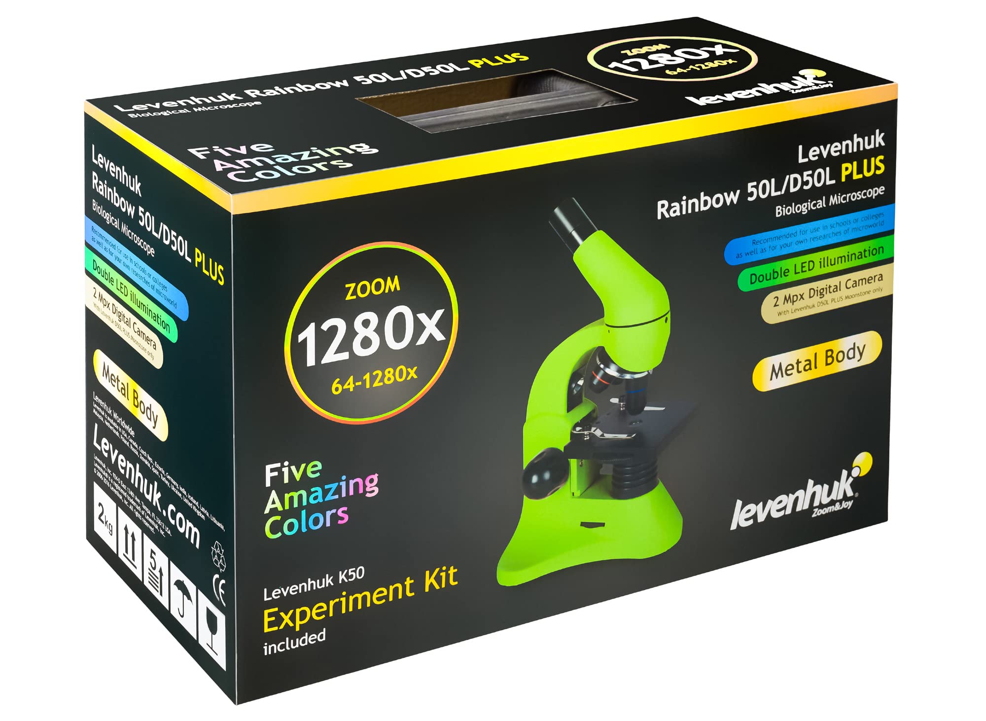 Levenhuk Rainbow D50L Plus Mikroskop 64-1280x Deutsch