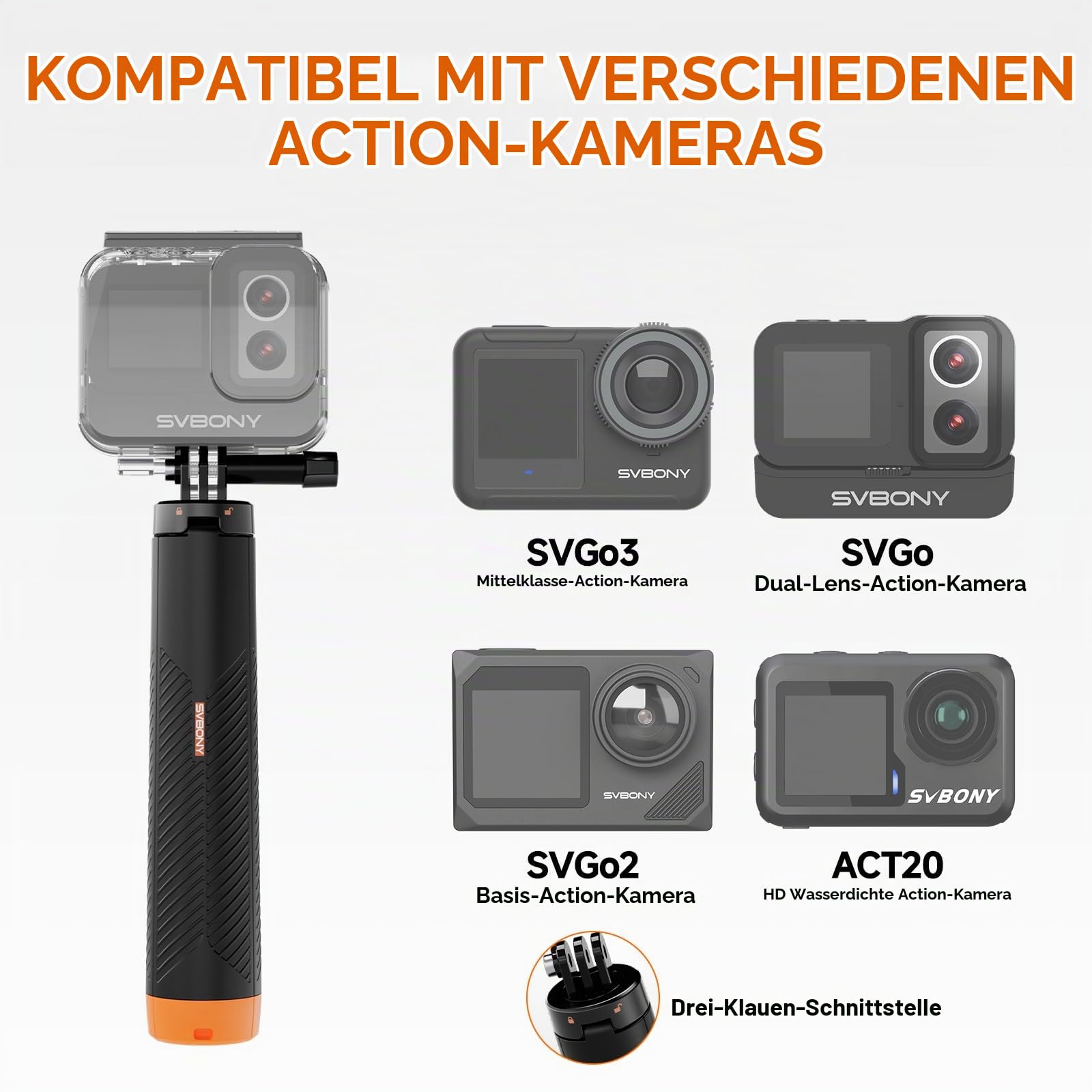 Svbony Selfie-Stick Wasserdicht 61cm Schwimm-Stativ