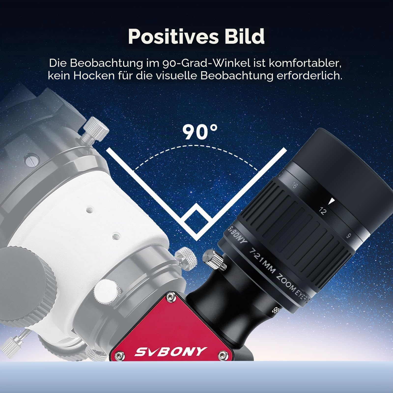 SVBONY SV135 7-21mm Zoom-Okular 1,25 Zoll mit Zenitspiegel