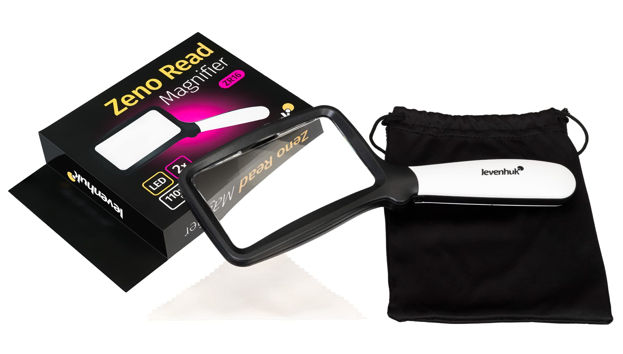 Levenhuk Zeno Read ZR8 Handlupe mit LED 2x eckig