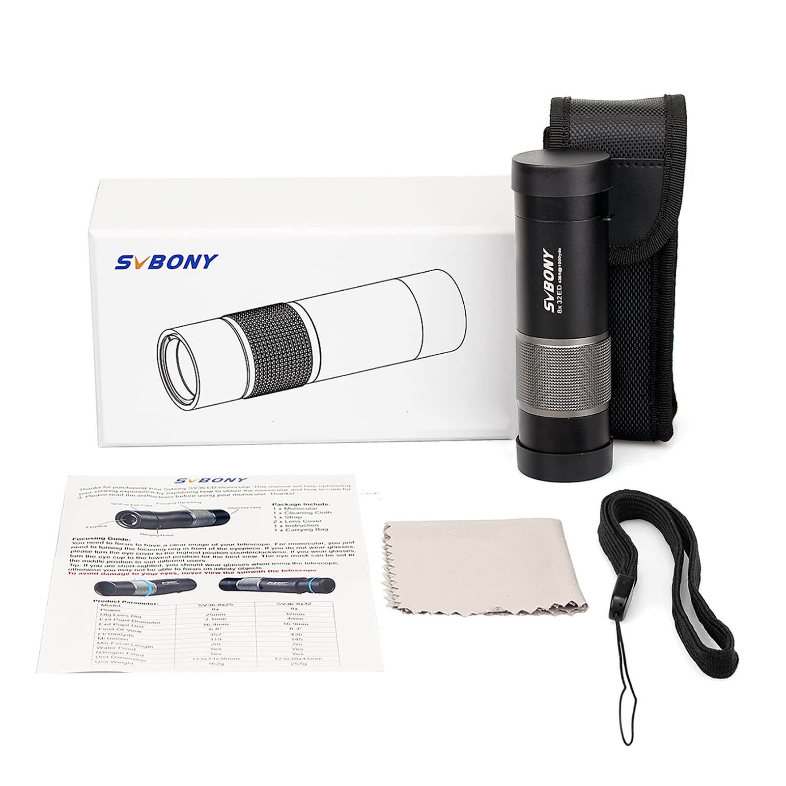 Svbony SV36 Monokular 10x32 ED BAK4 Wasserdicht