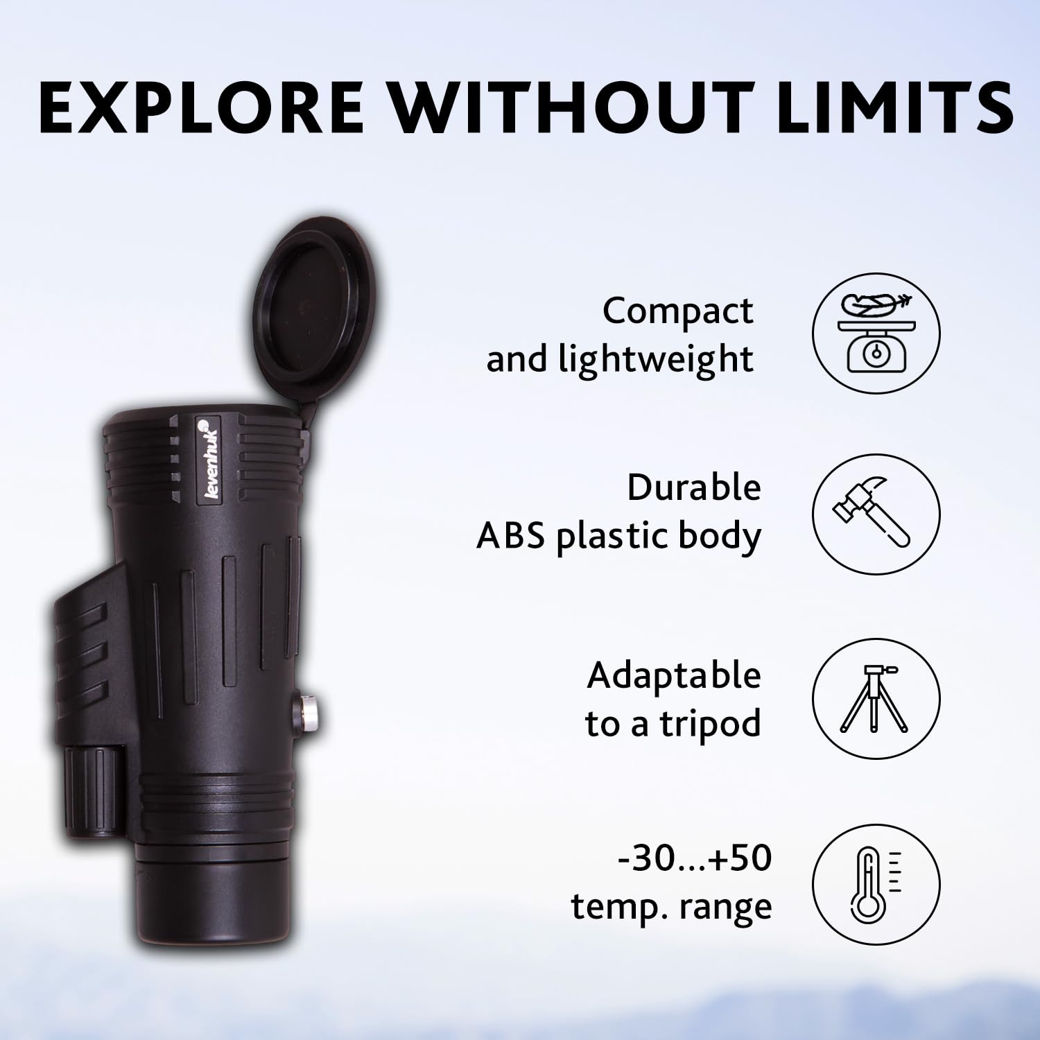 Levenhuk Atom 8x42 Monokular kompakt BK-7 Einhand-Fokus
