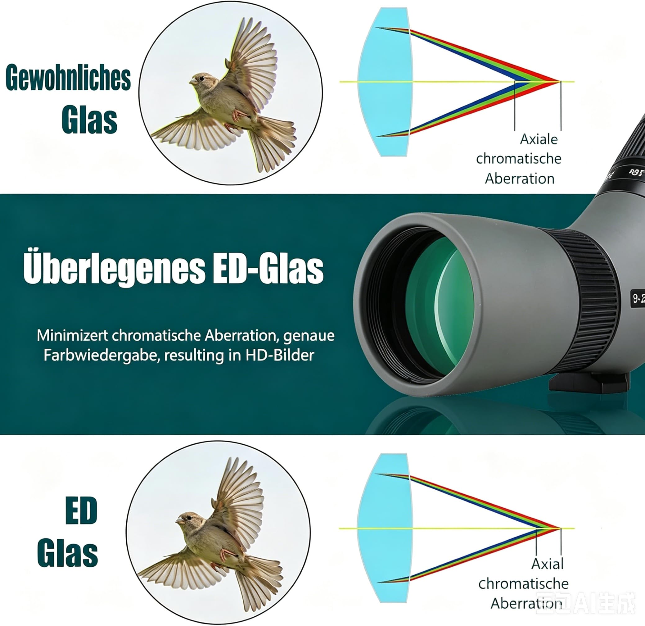SVBONY SV410 9-27x56 Spektiv ED-Glas kompakt
