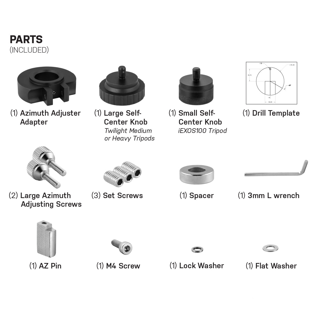 Explore Scientific iEXOS-100 ES100AZADJ-02 Azimut-Adapter