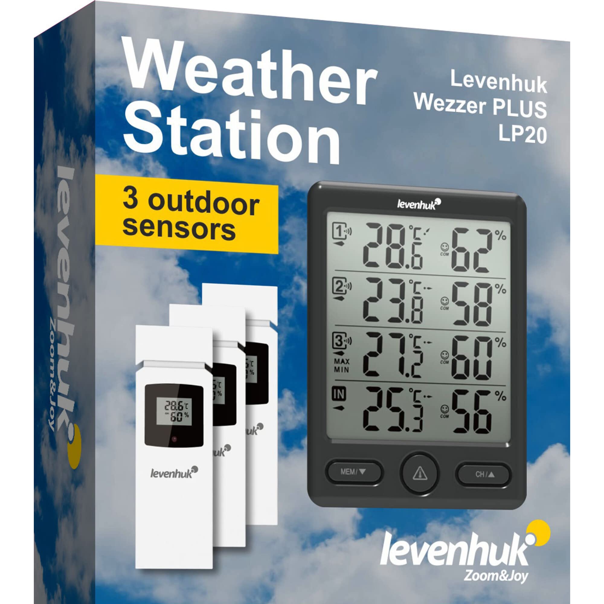 Levenhuk Wezzer PLUS LP20 Wetterstation mit 3 Sensoren
