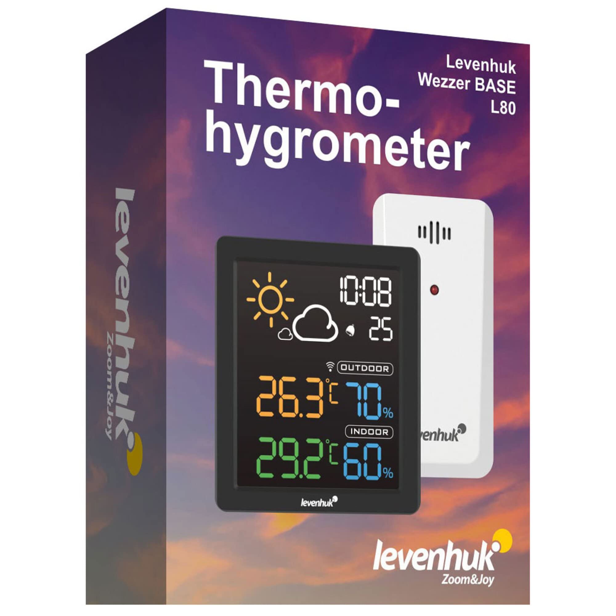 Levenhuk Wezzer BASE L80 Thermohygrometer mit Funksensor Uhr