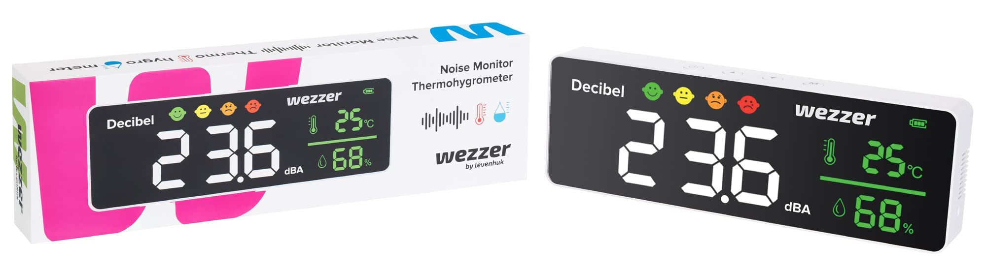 Levenhuk Wezzer Teo TH70 Thermohygrometer Geräusch Farbdisplay