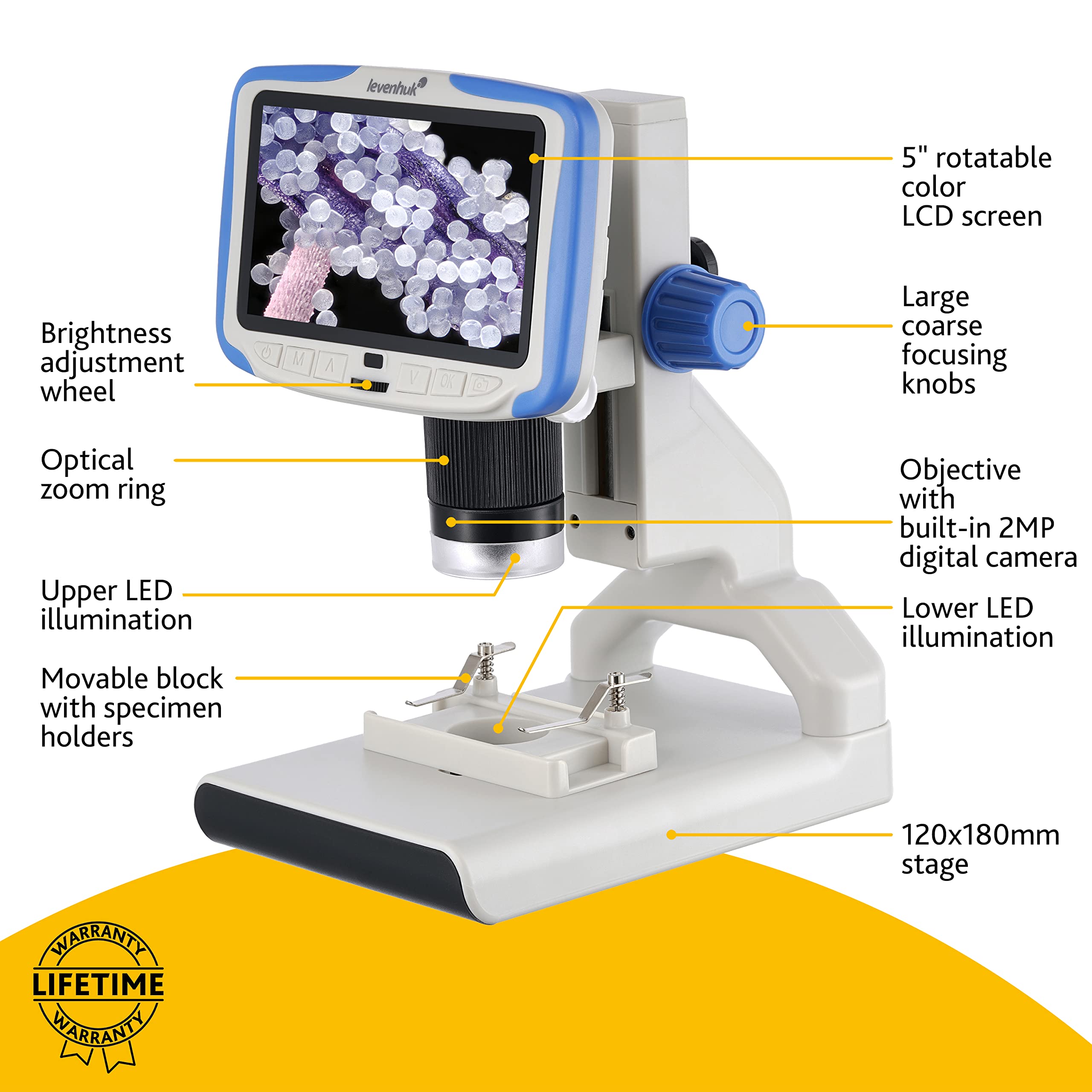 Levenhuk Rainbow DM500 LCD Kindermikroskop 7x-200x