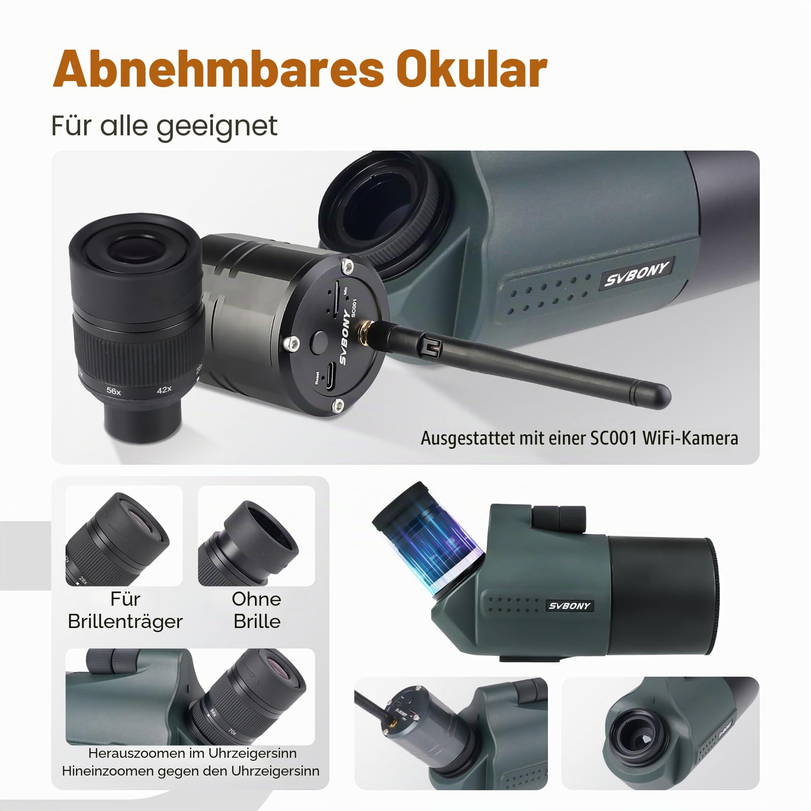 SVBONY SV41Pro Mak Spektiv 28-84x80 mit Sucherfernrohr
