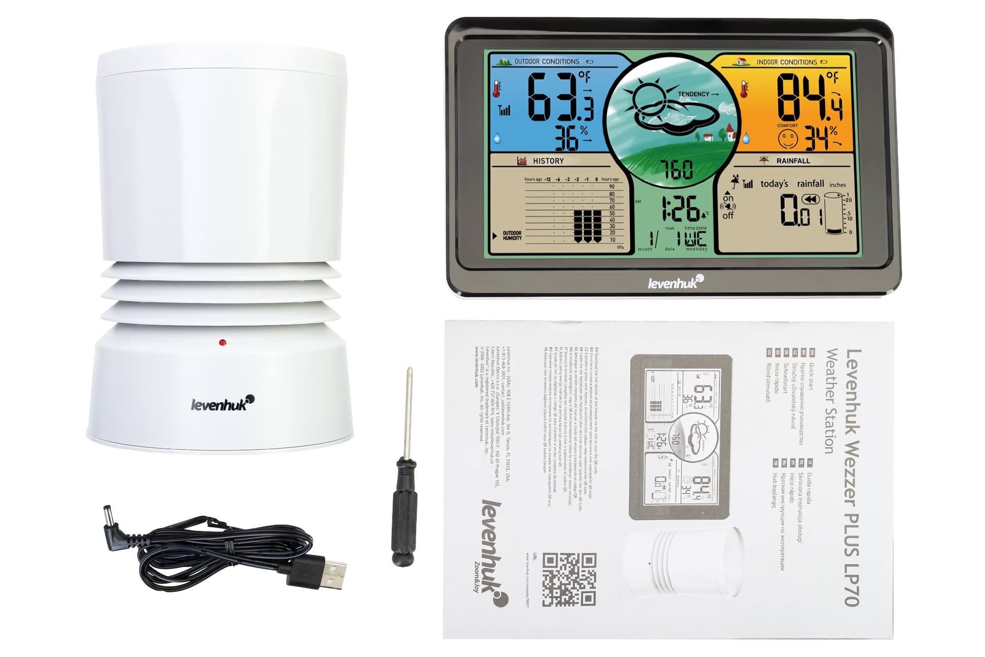 Levenhuk Wezzer Plus LP70 Wetterstation mit Regenmesser