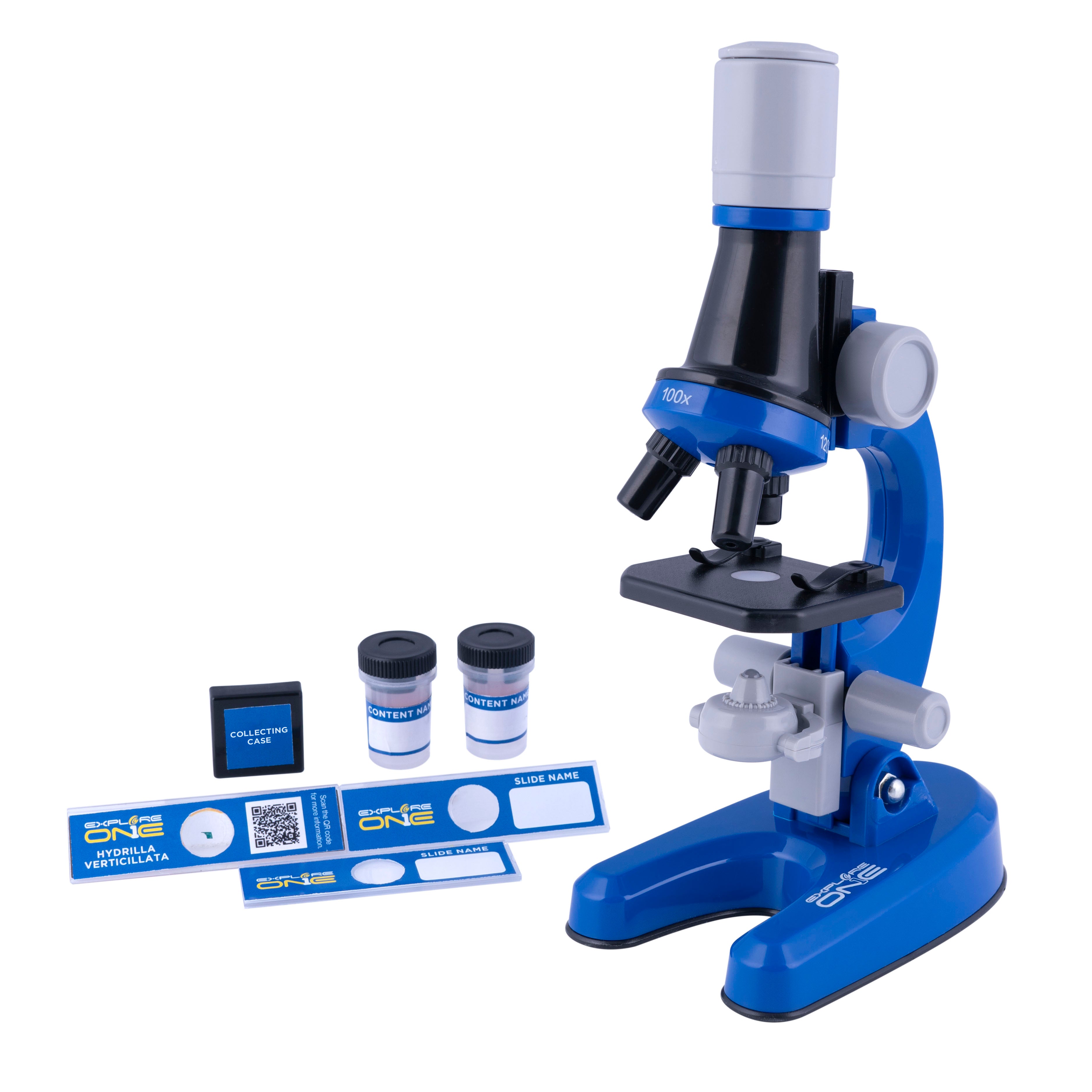 Explore One Mikroskop 100x-1200x Set Blau Einsteiger