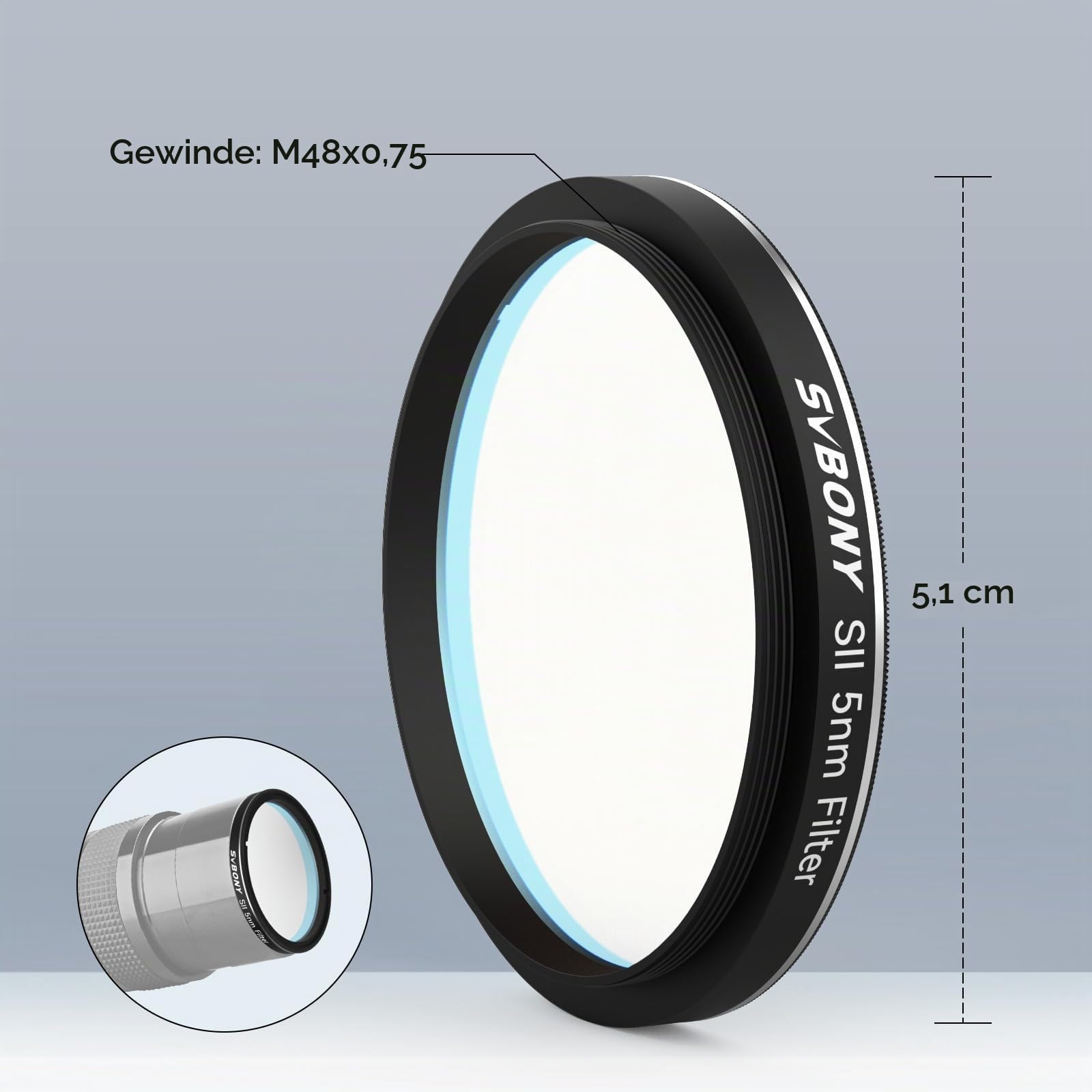 SVBONY SV227 SII 5nm Filter 2" Deep Sky Astrofotografie
