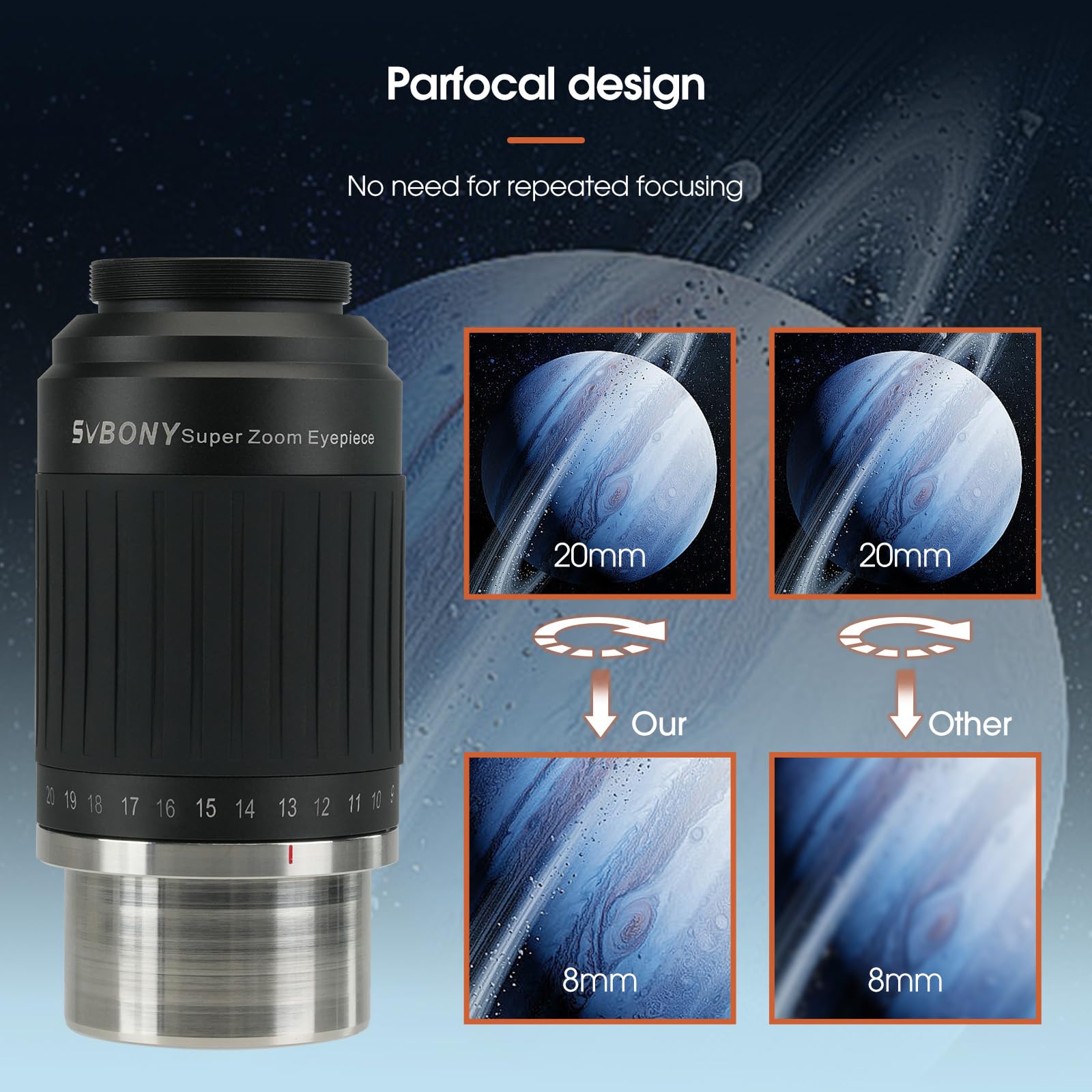 SVBONY SV230 8-20mm Zoom-Okular 1,25" Weitwinkel