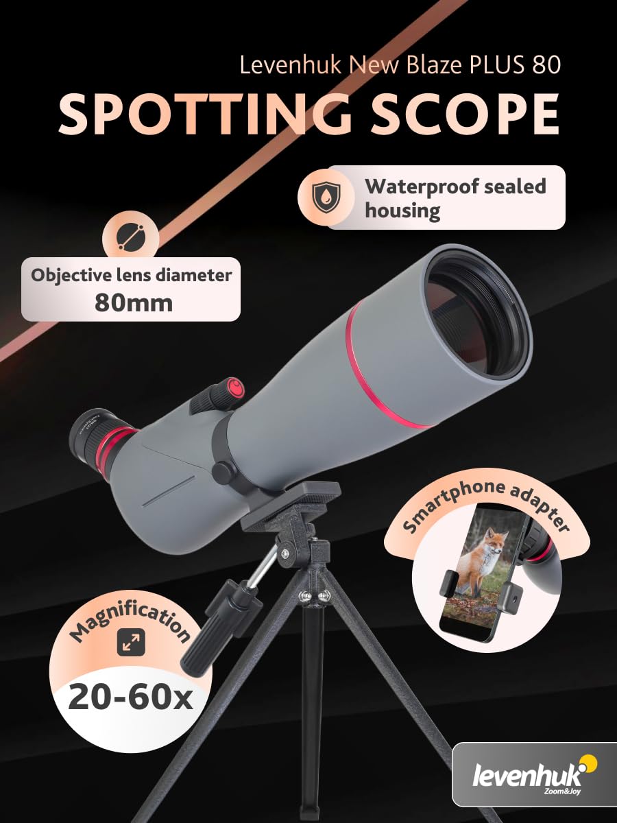 Levenhuk Blaze Plus 80 Spektiv 20-60x mit Stativ BK-7 Zoom