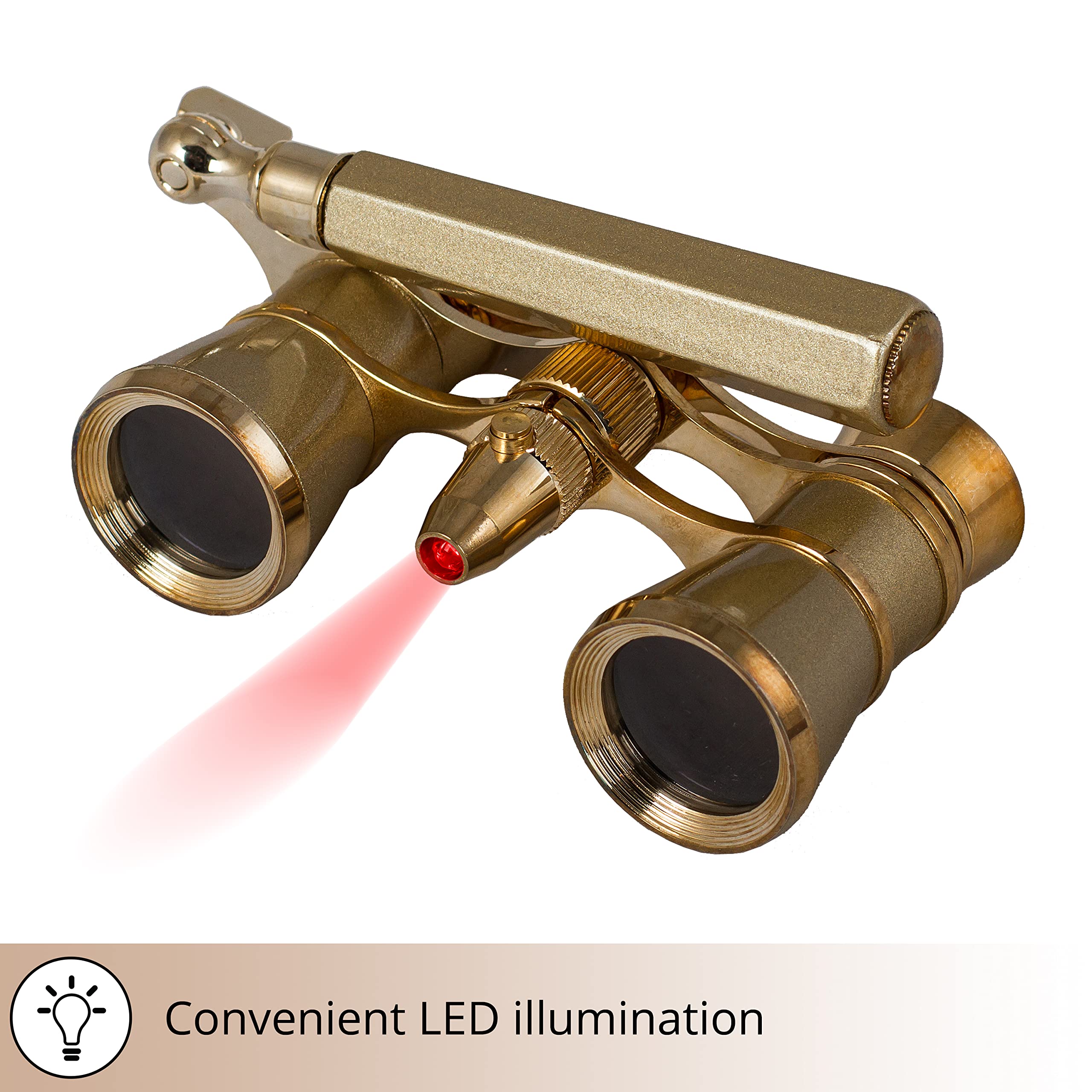 Levenhuk Broadway 325N Opernglas 3x25 Gold Griff LED