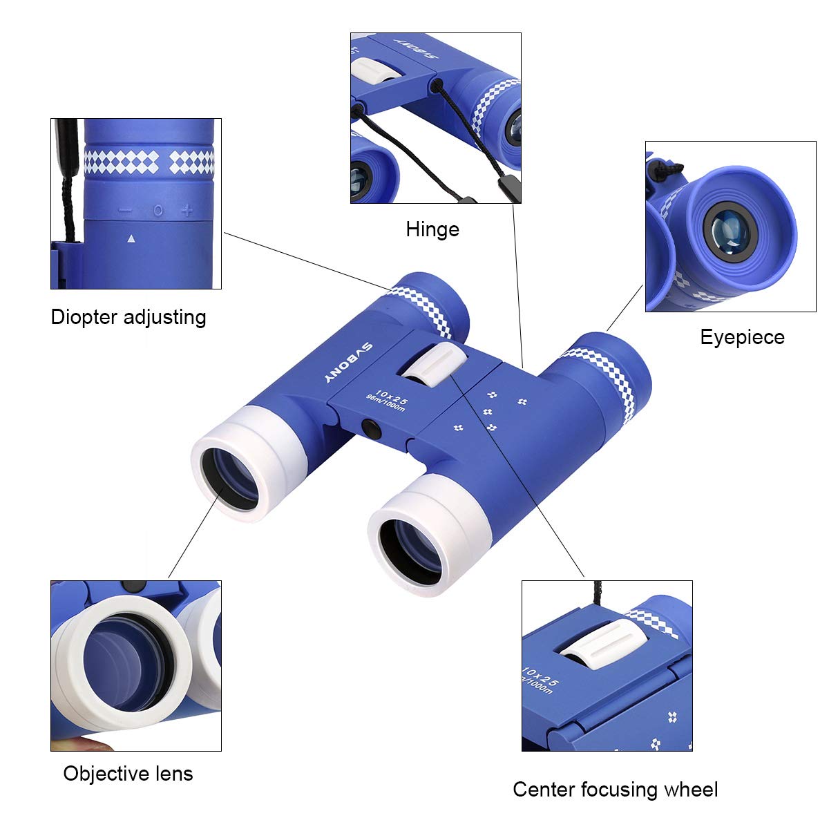 Svbony SV204 10x25 Fernglas Blau Mini 10-fach