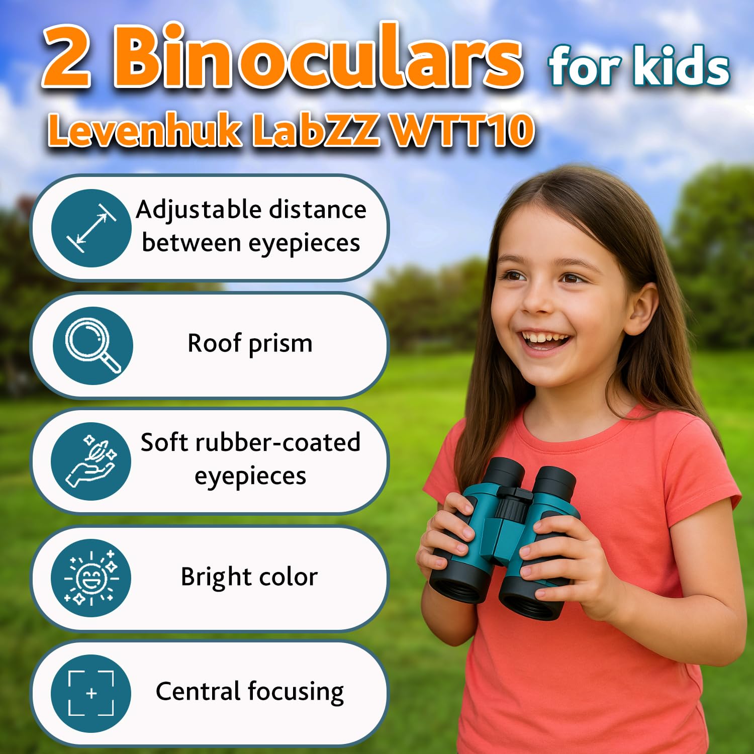 Levenhuk LabZZ WTT10 Set Walkie Talkie Fernglas Blau