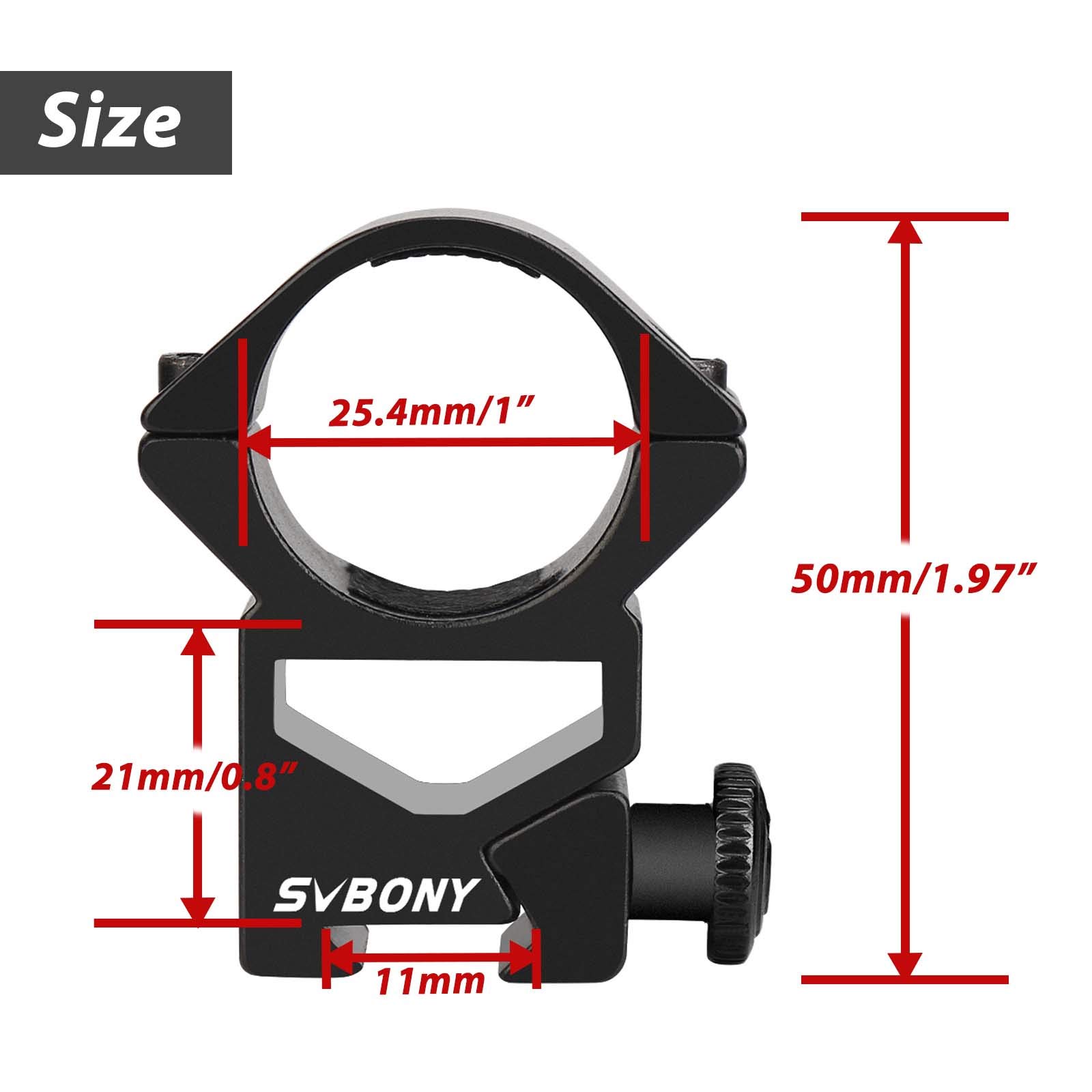 SVBONY SV185 Zielfernrohrringe 1 Zoll 21mm mittel