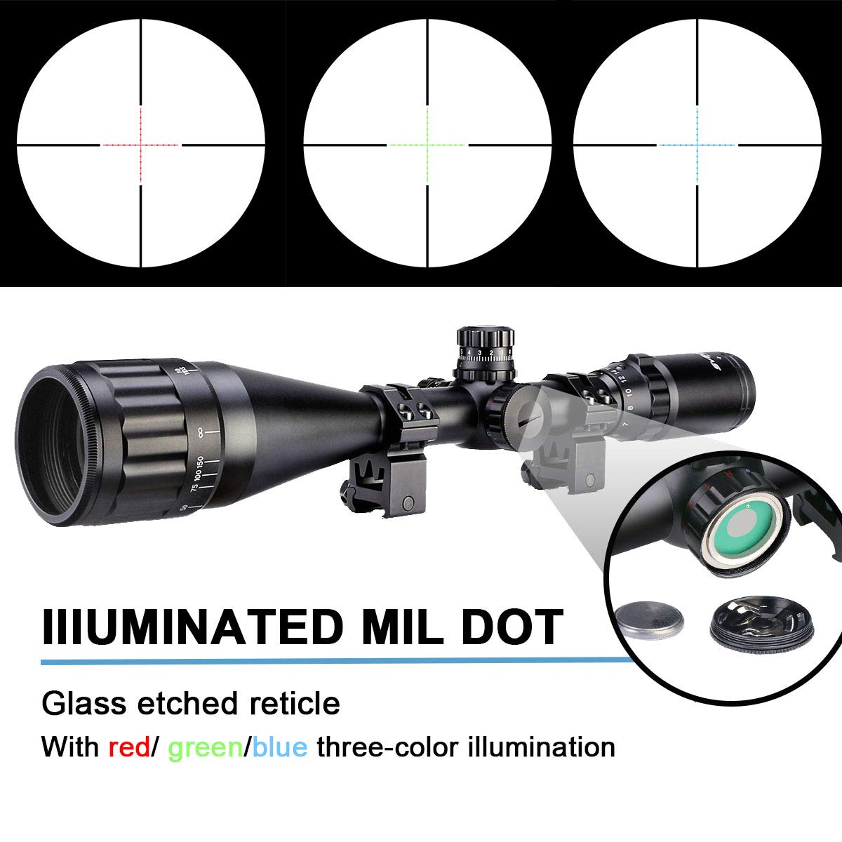 SVBONY SV173 Zielfernrohr 4-16x50 AO Mil-Dot beleuchtet