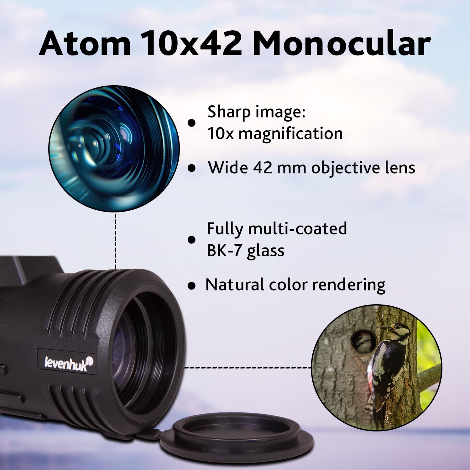 Levenhuk Atom 10x42 Monokular kompakt BK-7
