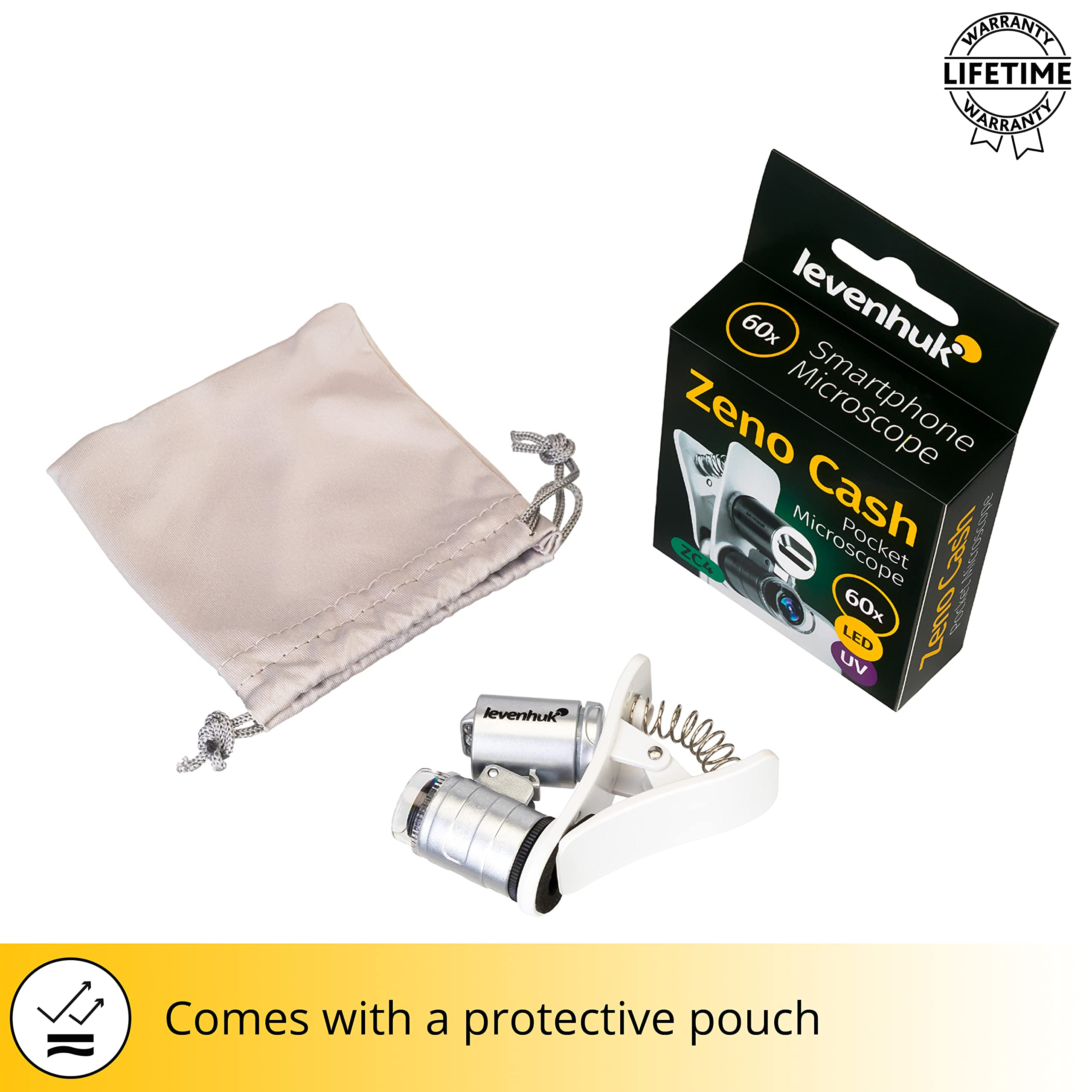 Levenhuk Zeno Cash ZC4 Mikroskop 60x LED UV Clip