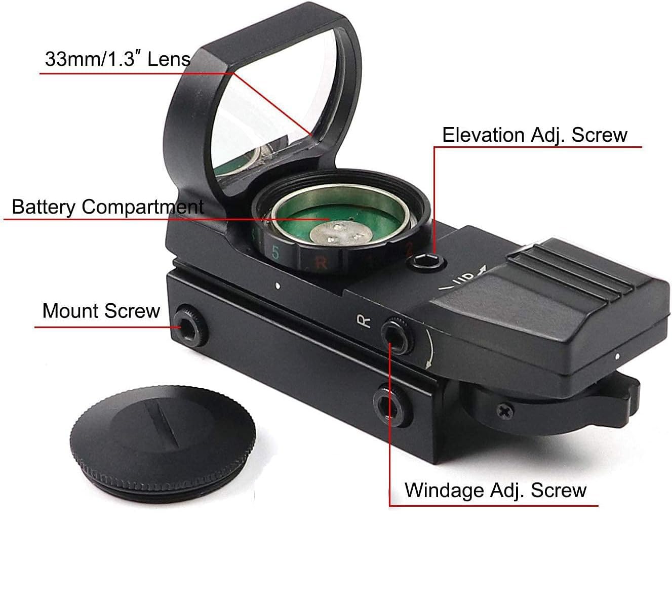 SVBONY Sport Optics Reflexvisier Rotpunkt 20mm 4 Absehen