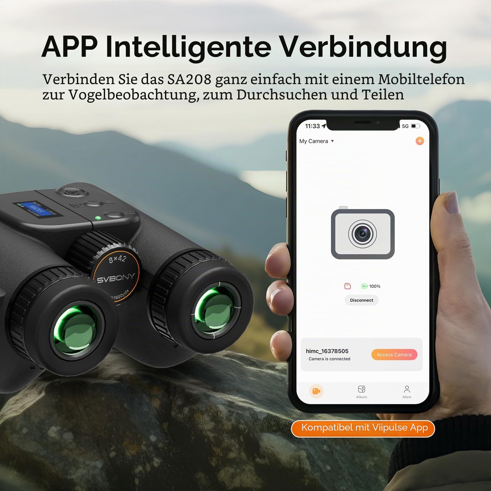 SVBONY SA208 8x42 ED Fernglas mit Kamera 8MP