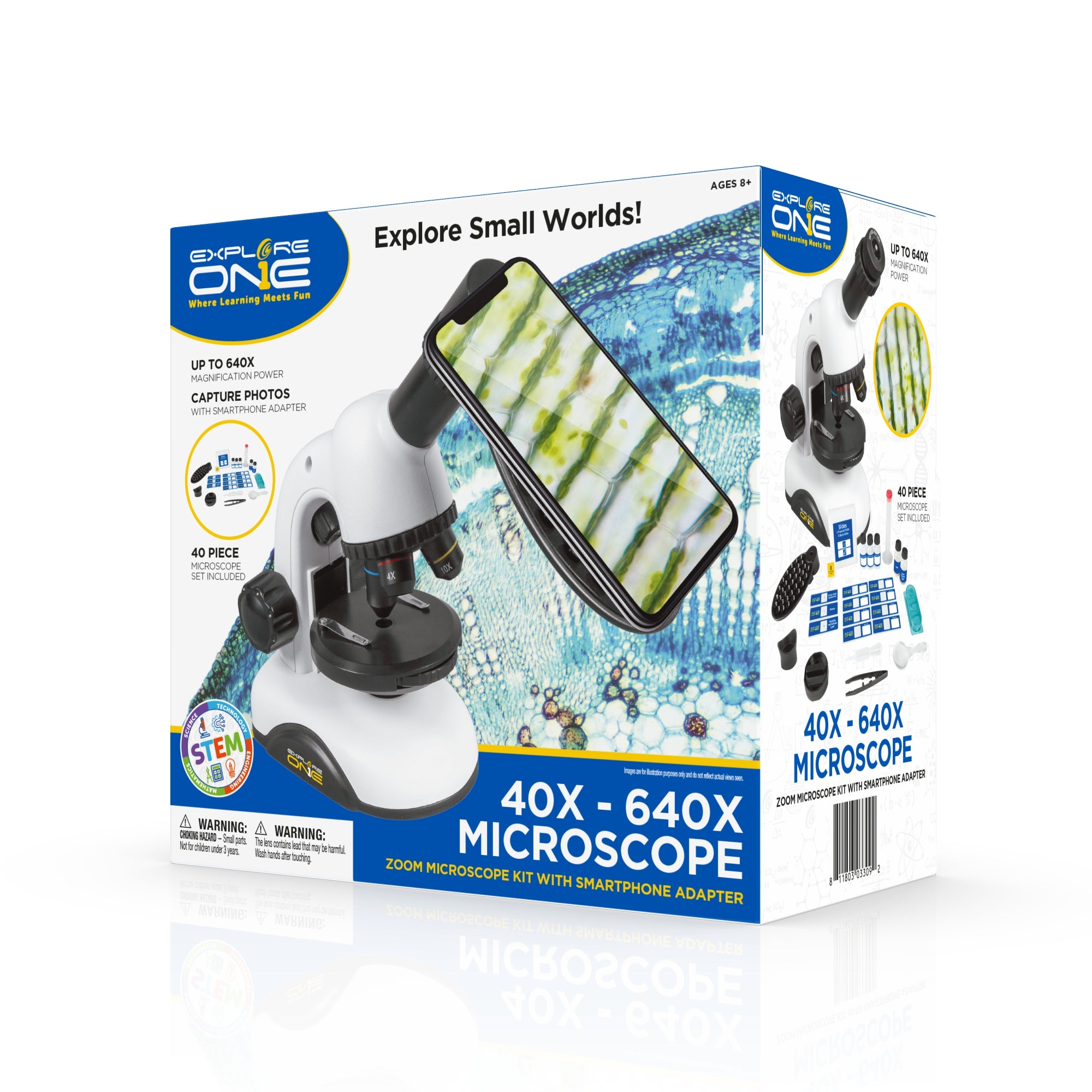 Explore One Mikroskop 40x-640x Zoom Set Smartphone Adapter