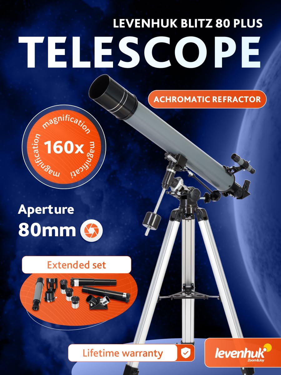 Levenhuk Blitz 80 Plus Refraktor-Teleskop 80/900 EQ