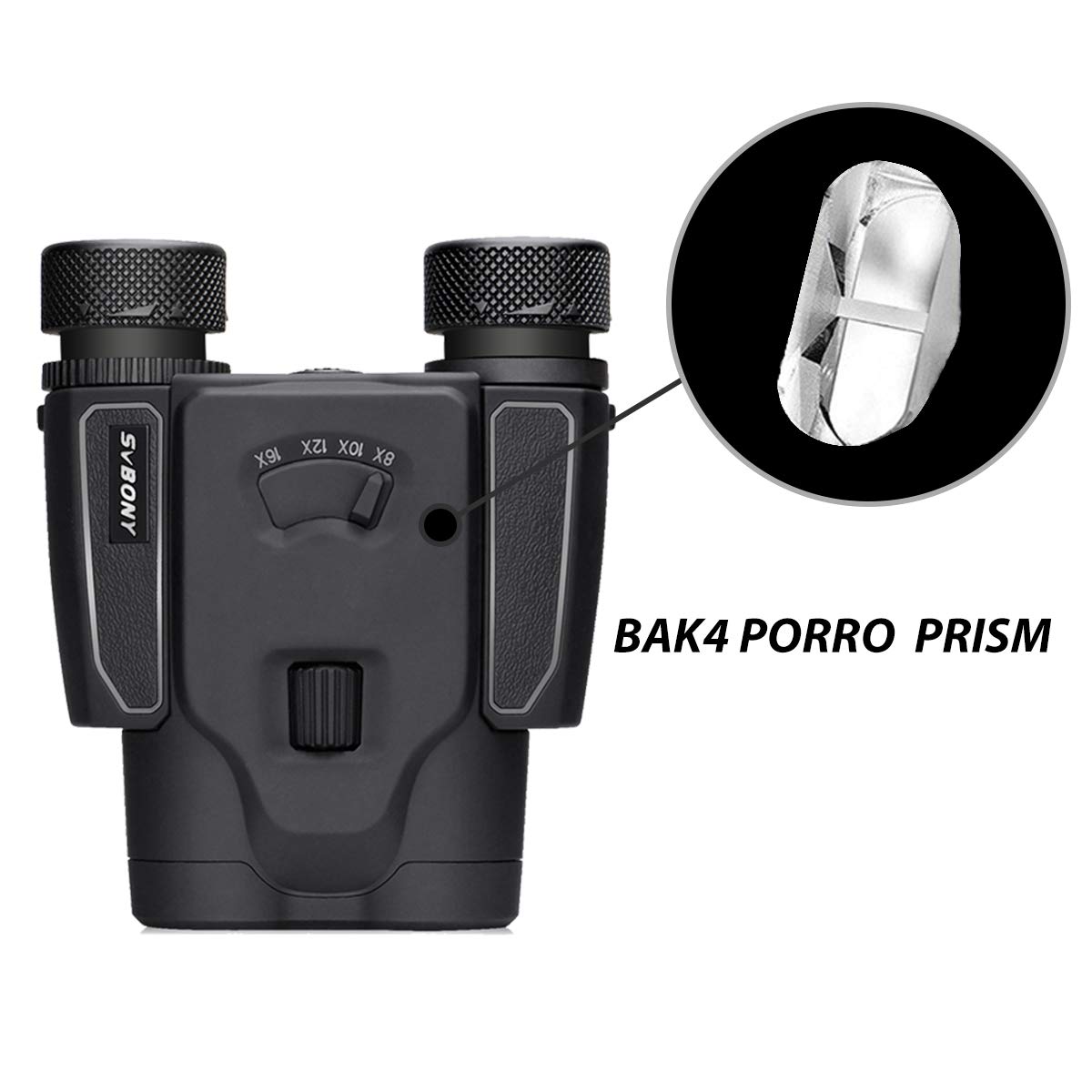 Svbony SV203 8-16x25 Fernglas Zoom Bak-4 kompakt