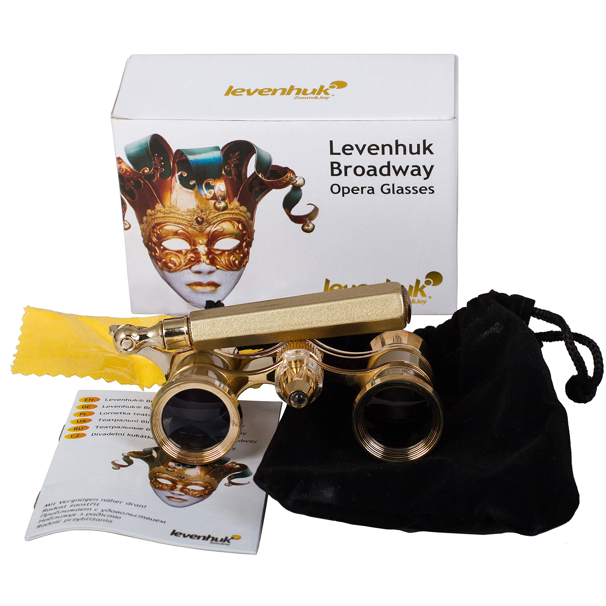 Levenhuk Broadway 325N Opernglas 3x25 Gold Griff LED