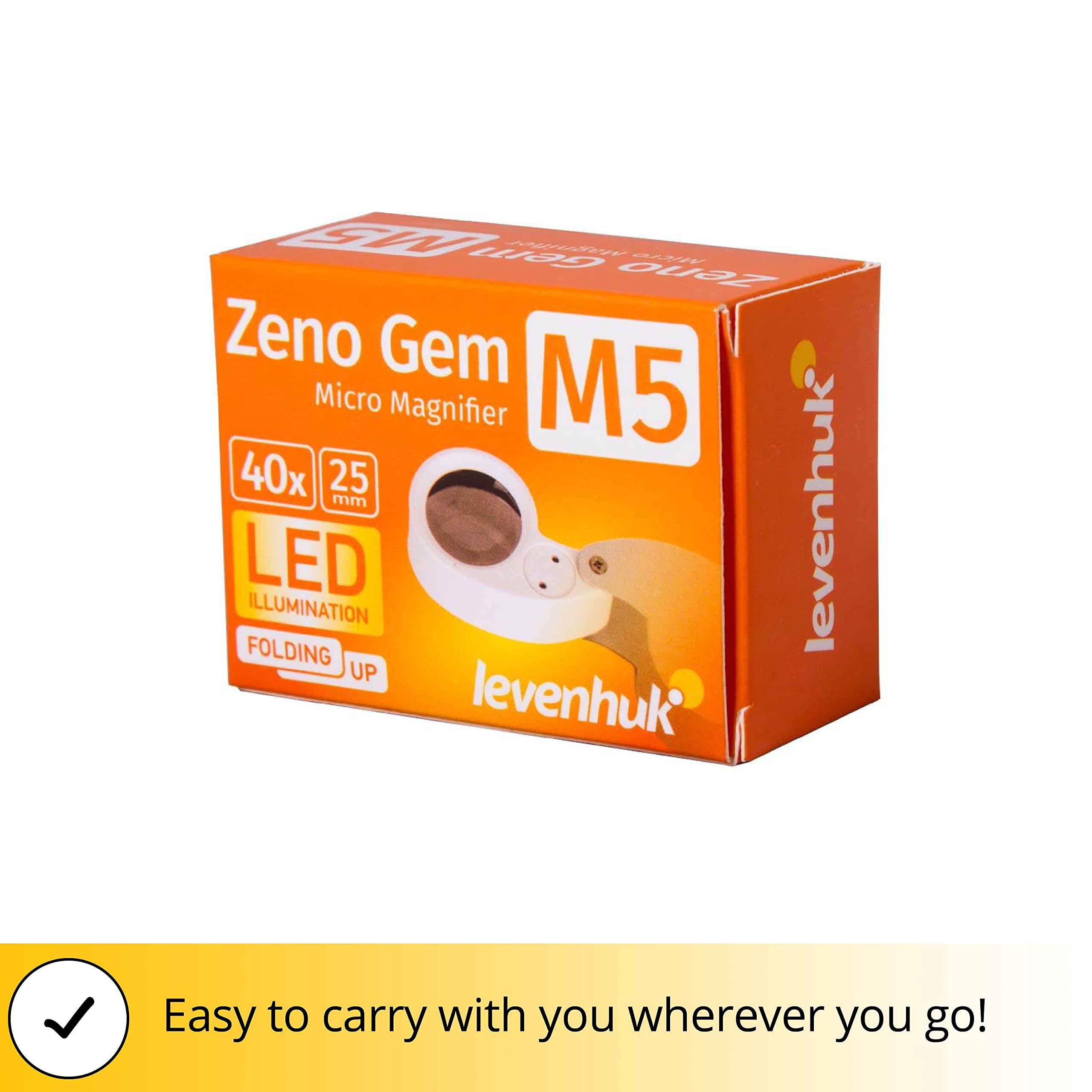 Levenhuk Zeno Gem M5 Faltlupe LED 40x Metall